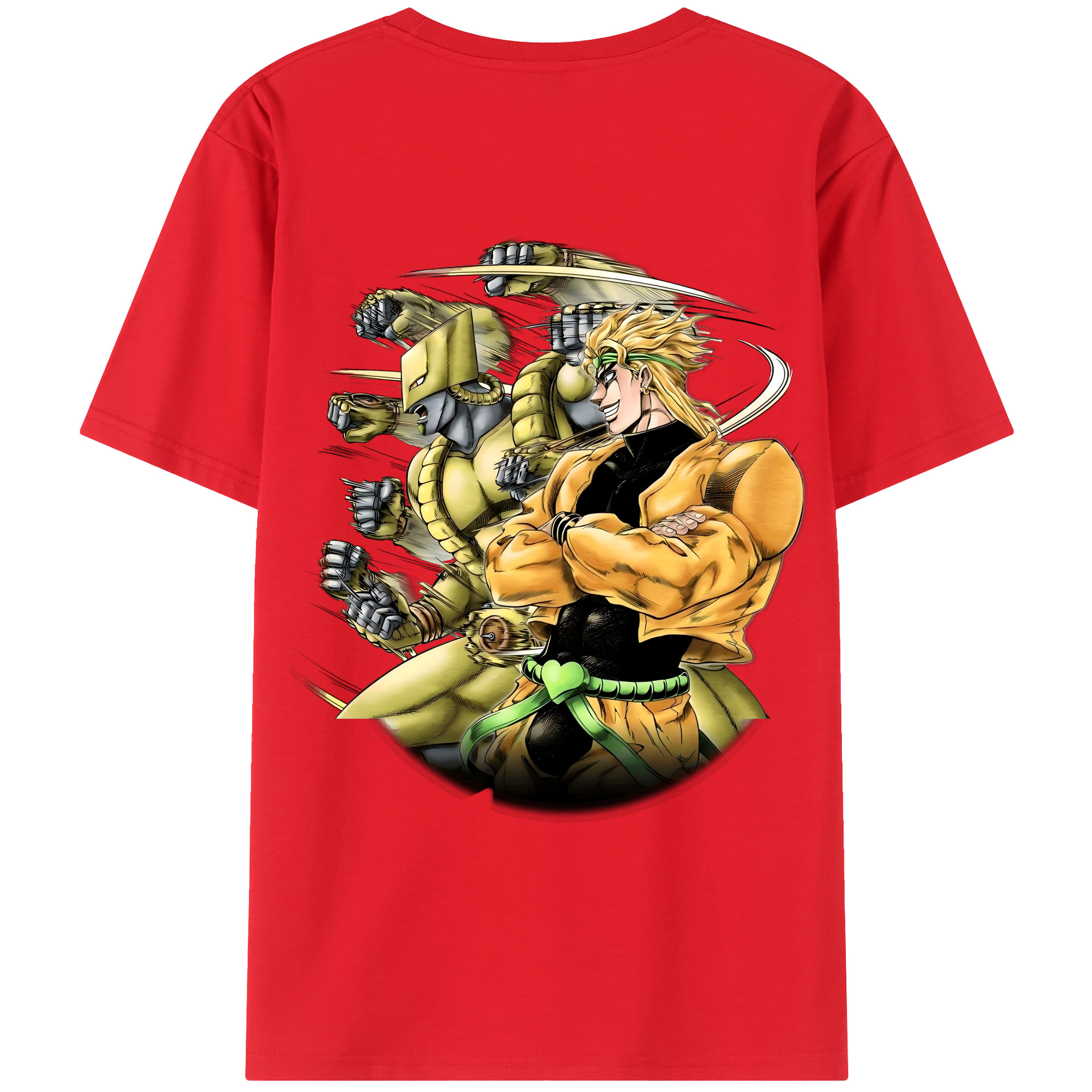（画像用） ジョジョの奇妙な冒険 ディオ?ブランドー JoJo's Bizarre Adventure Dio Brando 綿100％ メンズ半袖Tシャツ（バックプリント） 通気性