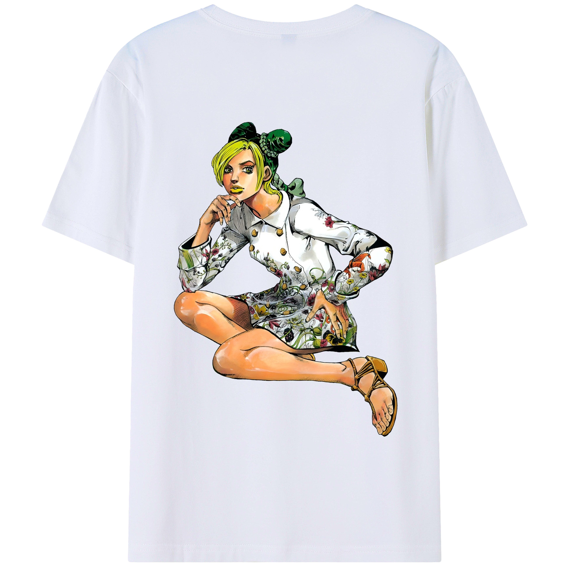 （画像用） "ジョジョの奇妙な冒険 くうじょう ジョリーン JoJo's Bizarre Adventure Jolyne Cujoh " 綿100％ メンズ半袖Tシャツ（バックプリント） 通気性