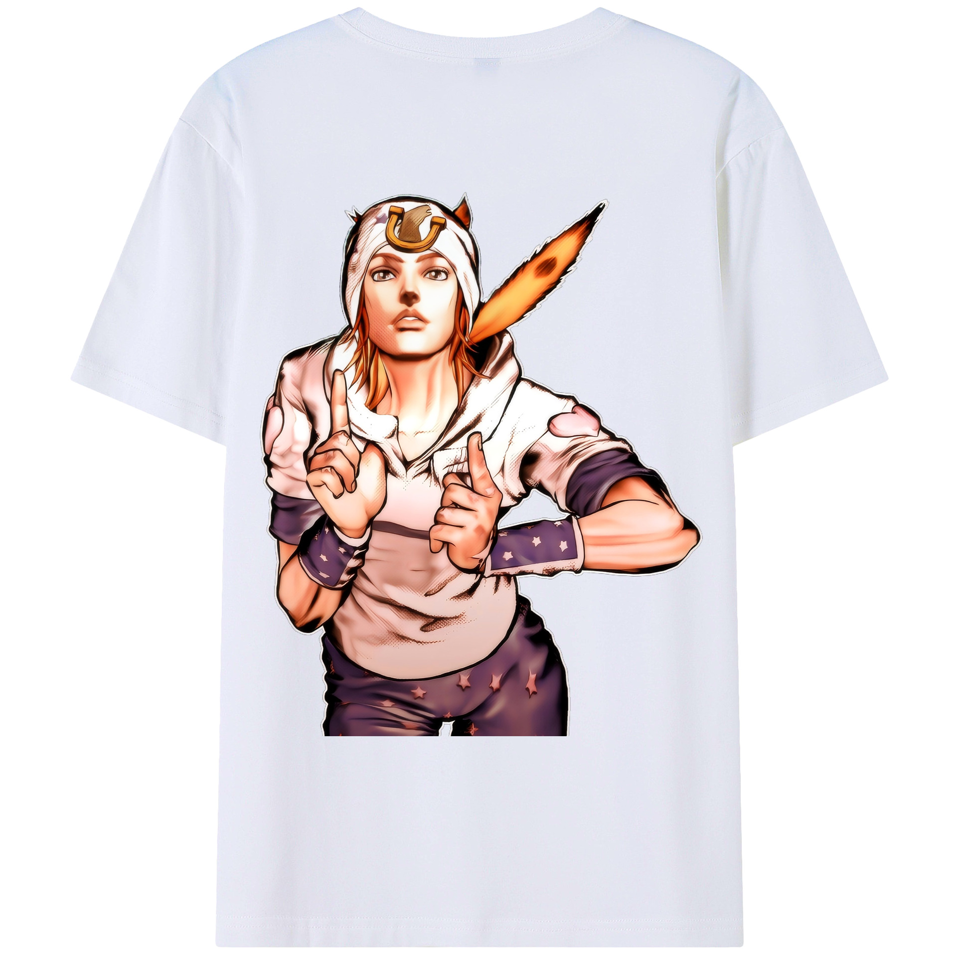 （画像用） ジョジョの奇妙な冒険 ジョナサン?ジョースター JoJo's Bizarre Adventure Jonathan Joestar 綿100％ メンズ半袖Tシャツ（バックプリント） 通気性