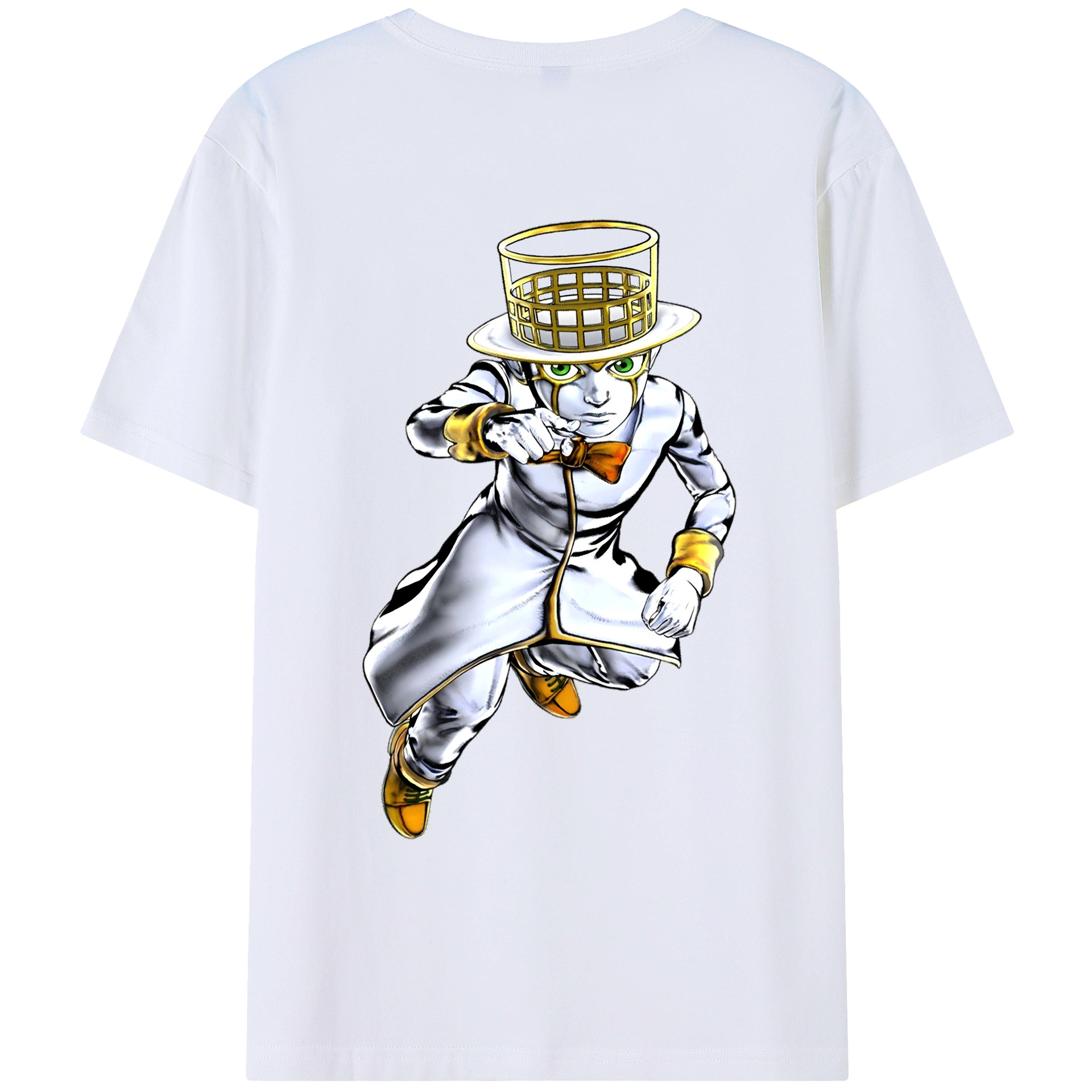 （画像用） ジョジョの奇妙な冒険 岸辺 露伴（きしべ ろはん） JoJo's Bizarre Adventure Rohan Kishibe 綿100％ メンズ半袖Tシャツ（バックプリント） 通気性
