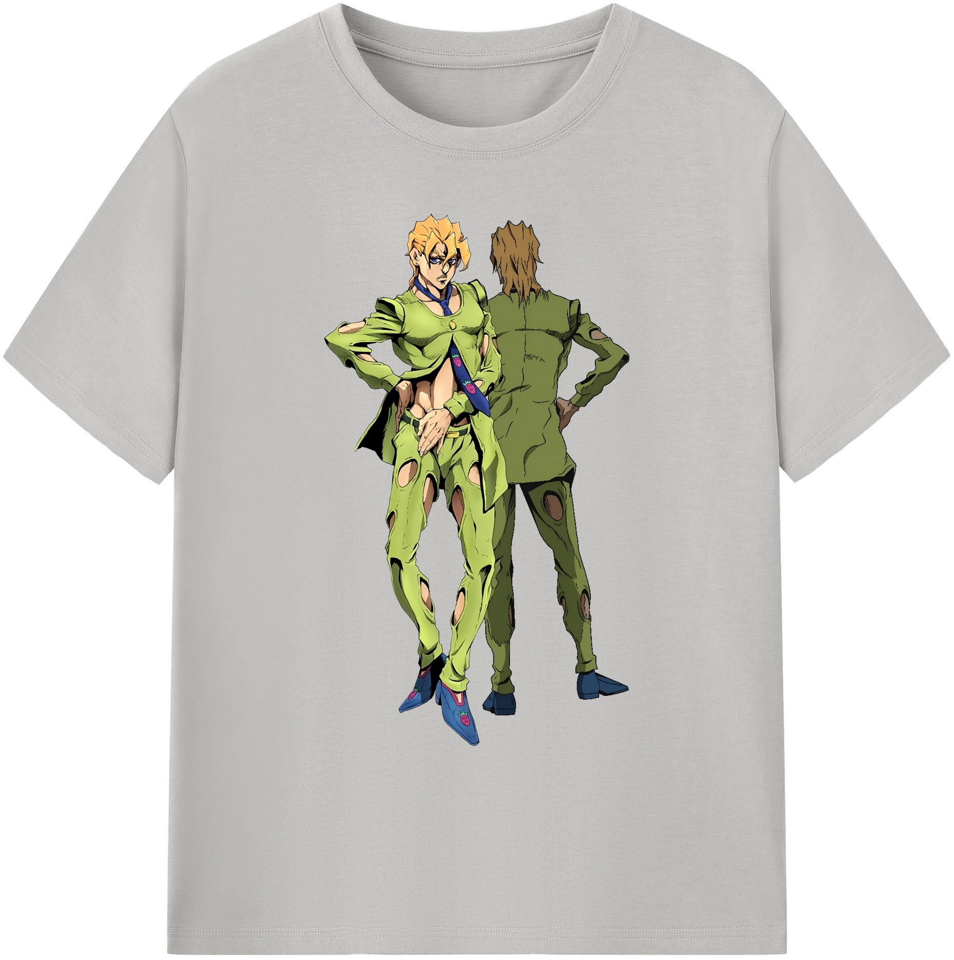 （画像用） ジョジョの奇妙な冒険 パンナコッタ?フー JoJo's Bizarre Adventure Pannacotta Fugo 綿100％ メンズ半袖Tシャツ｜肌触りやわらか＆通気性