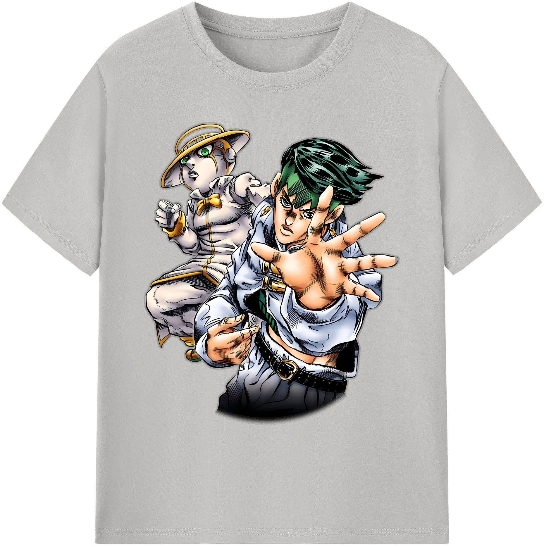 （画像用） ジョジョの奇妙な冒険 岸辺 露伴（きしべ ろはん） JoJo's Bizarre Adventure Rohan Kishibe 綿100％ メンズ半袖Tシャツ｜肌触りやわらか＆通気性