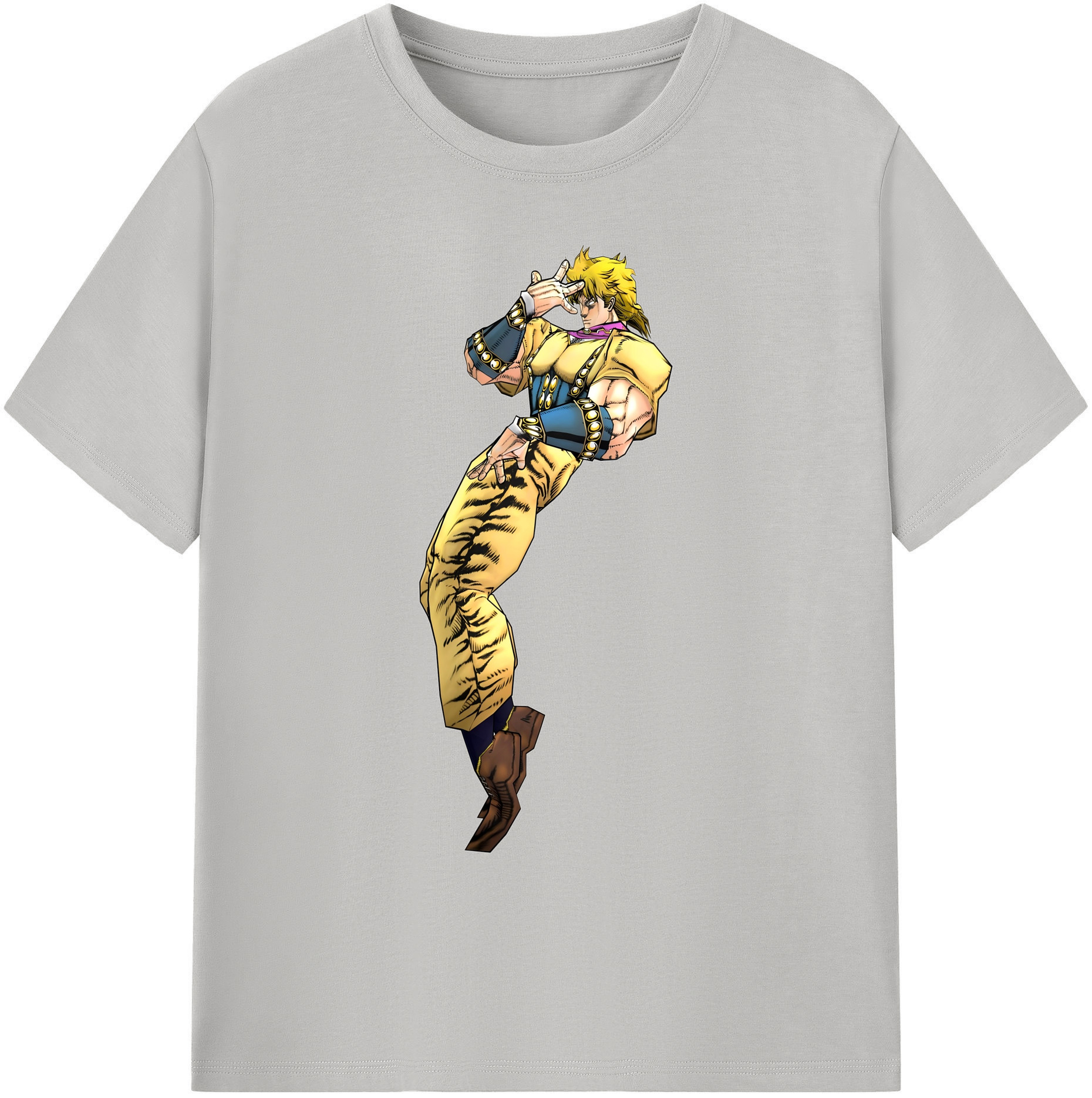 （画像用） ジョジョの奇妙な冒険 ディオ?ブランドー JoJo's Bizarre Adventure Dio Brando 綿100％ メンズ半袖Tシャツ｜肌触りやわらか＆通気性