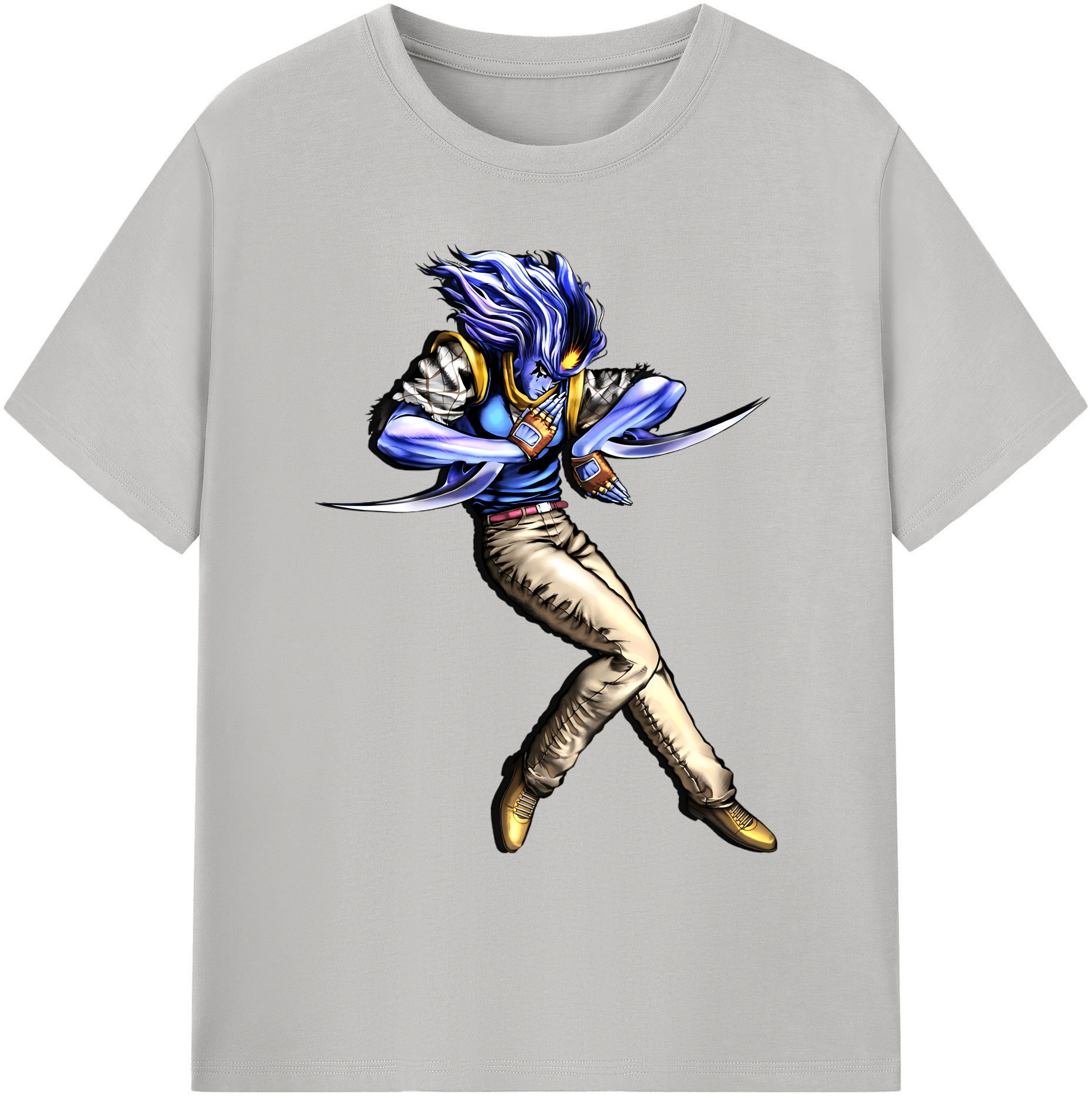 （画像用） ジョジョの奇妙な冒険 JoJo's Bizarre Adventure 綿100％ メンズ半袖Tシャツ｜肌触りやわらか＆通気性