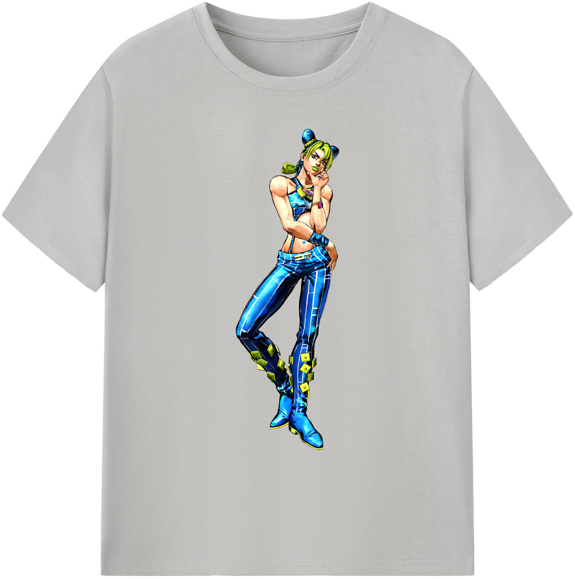 （画像用） "ジョジョの奇妙な冒険 くうじょう ジョリーン JoJo's Bizarre Adventure Jolyne Cujoh " 綿100％ メンズ半袖Tシャツ｜肌触りやわらか＆通気性