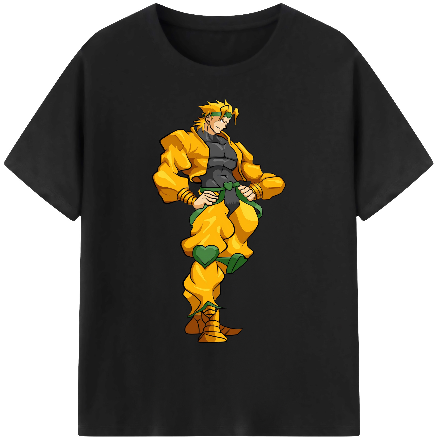 （画像用） ジョジョの奇妙な冒険 ディオ?ブランドー JoJo's Bizarre Adventure Dio Brando 綿100％ メンズ半袖Tシャツ｜肌触りやわらか＆通気性
