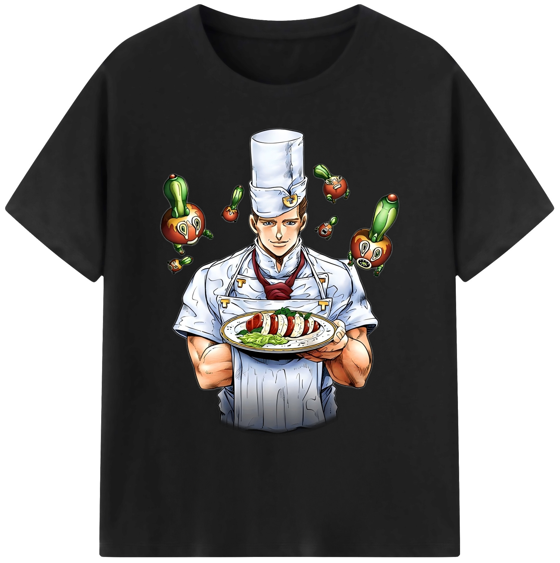 （画像用） ジョジョの奇妙な冒険 Tonio Trussardi JoJo's Bizarre Adventure トニオ?トラッサルディ 綿100％ メンズ半袖Tシャツ｜肌触りやわらか＆通気性