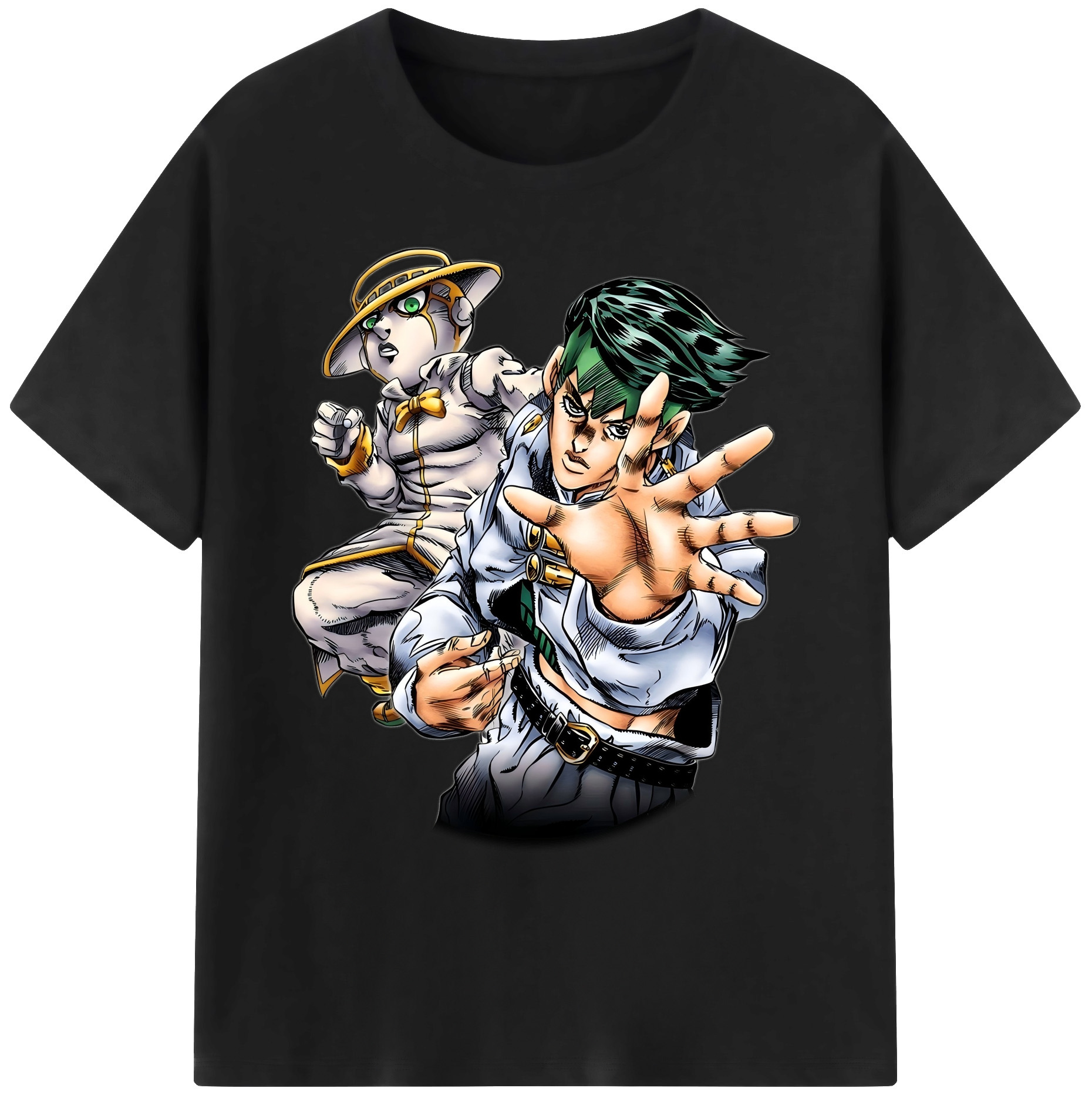 （画像用） ジョジョの奇妙な冒険 岸辺 露伴（きしべ ろはん） JoJo's Bizarre Adventure Rohan Kishibe 綿100％ メンズ半袖Tシャツ｜肌触りやわらか＆通気性