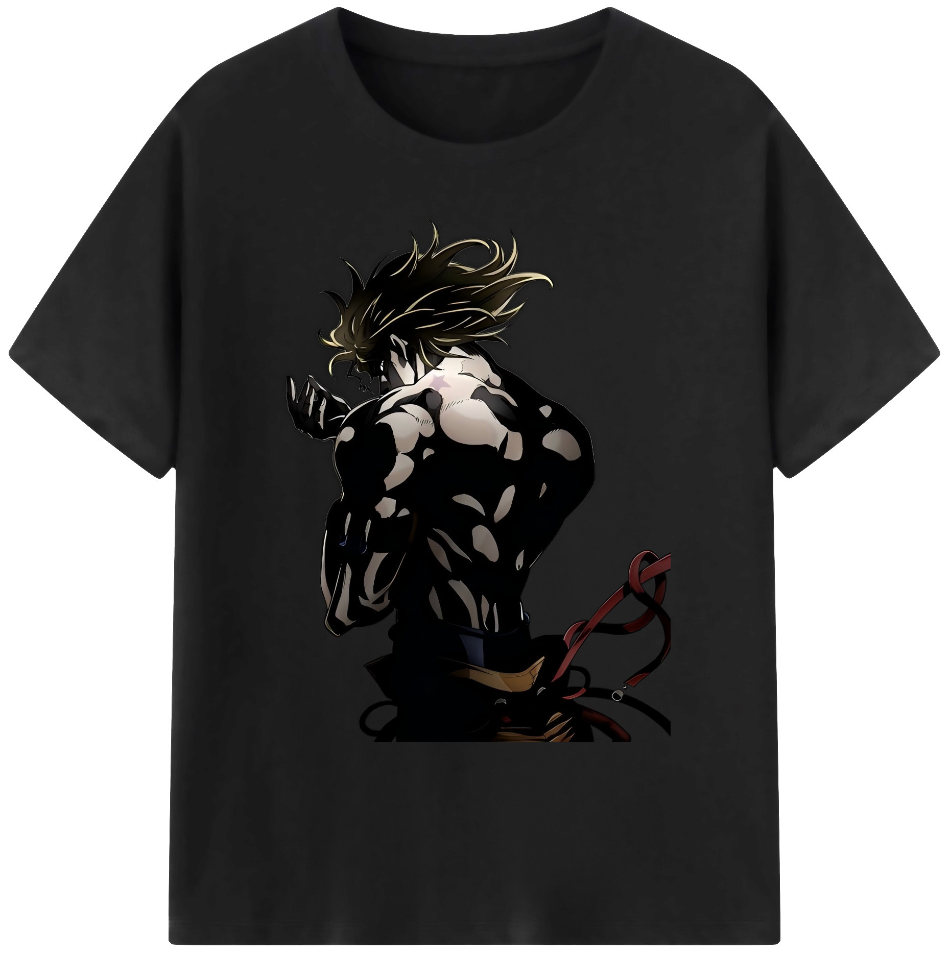 （画像用） ジョジョの奇妙な冒険 ディオ?ブランドー JoJo's Bizarre Adventure Dio Brando 綿100％ メンズ半袖Tシャツ｜肌触りやわらか＆通気性