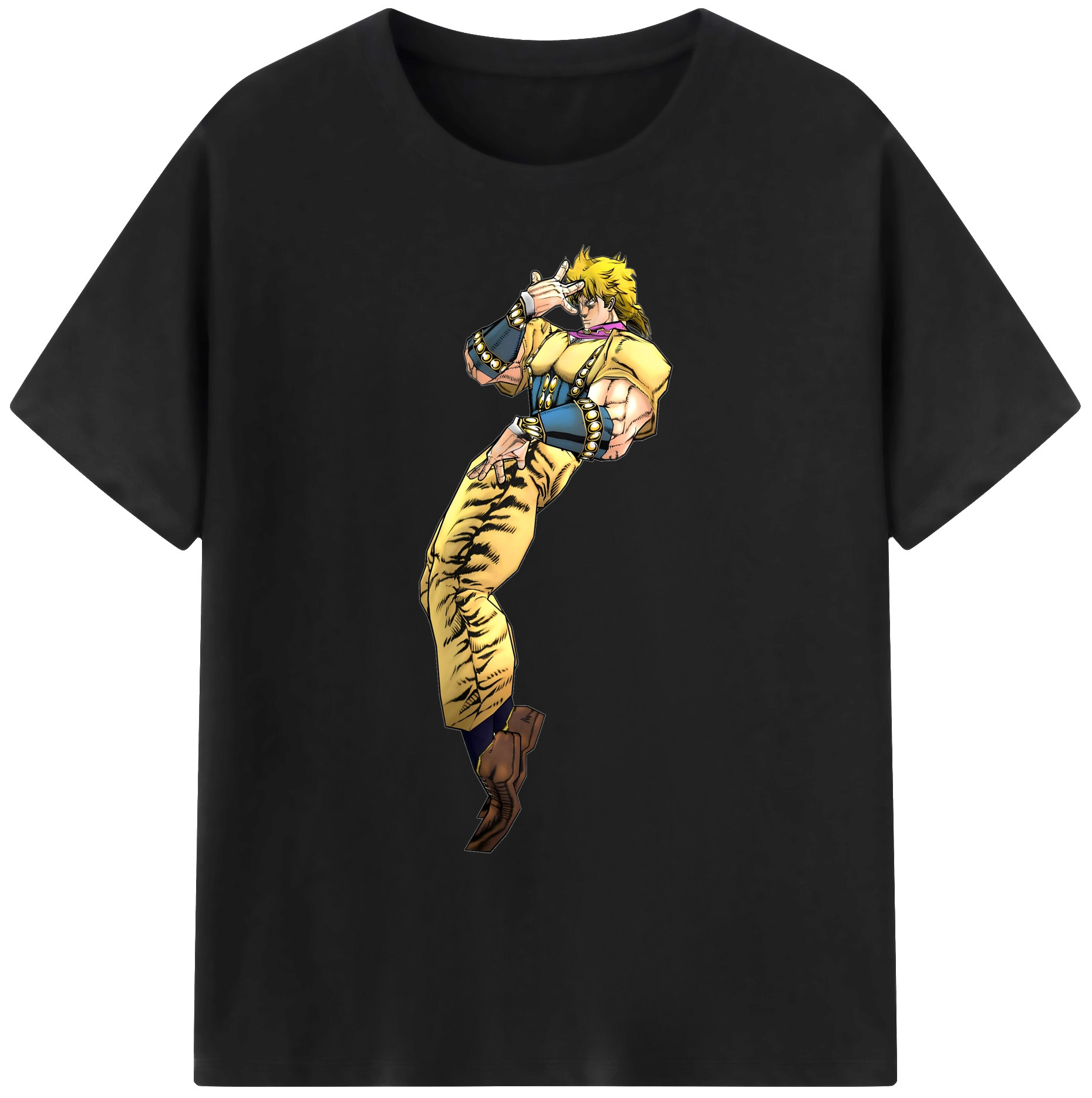 （画像用） ジョジョの奇妙な冒険 ディオ?ブランドー JoJo's Bizarre Adventure Dio Brando 綿100％ メンズ半袖Tシャツ｜肌触りやわらか＆通気性