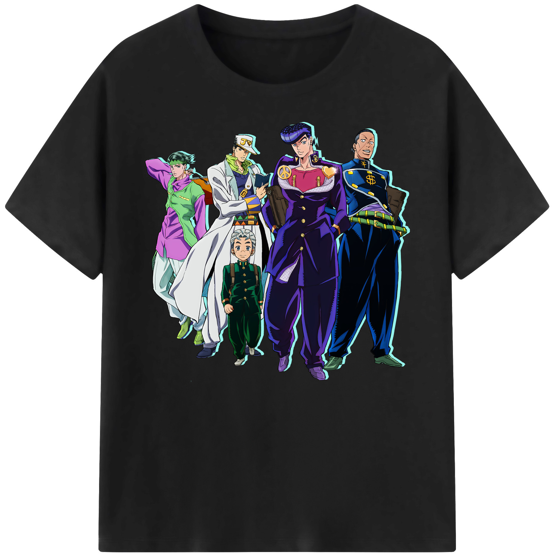 （画像用） ジョジョの奇妙な冒険 JoJo's Bizarre Adventure 綿100％ メンズ半袖Tシャツ｜肌触りやわらか＆通気性