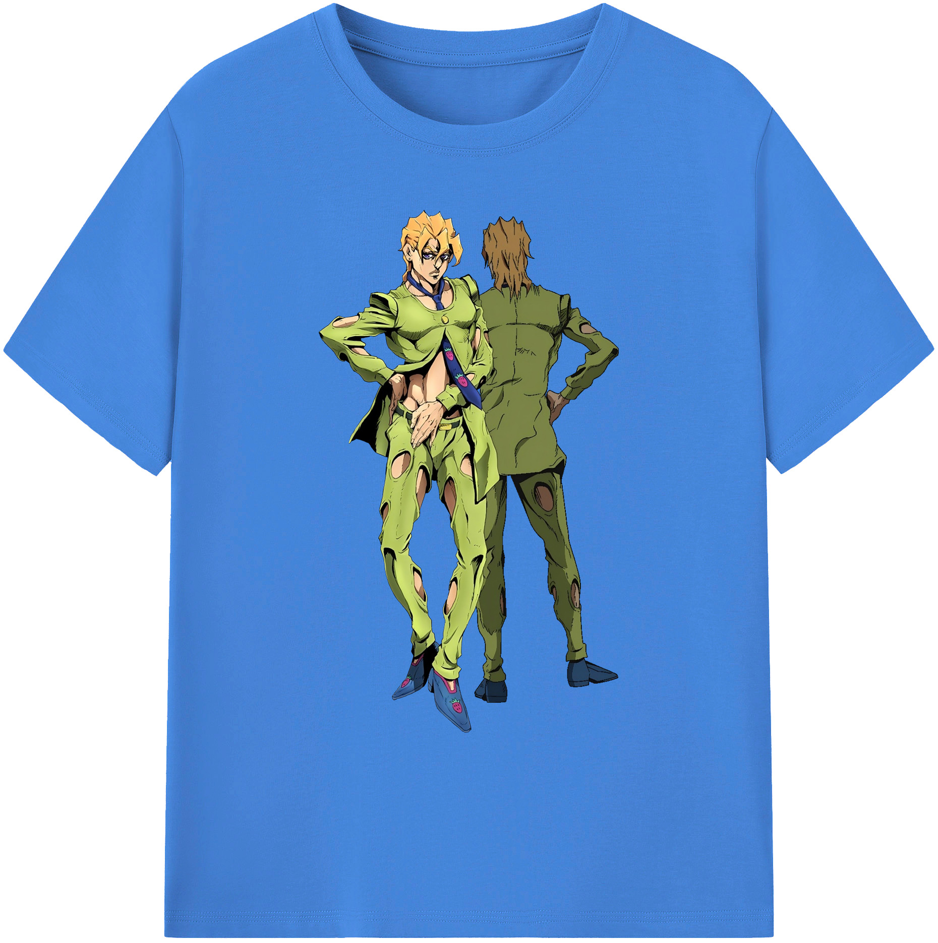 （画像用） ジョジョの奇妙な冒険 パンナコッタ?フー JoJo's Bizarre Adventure Pannacotta Fugo 綿100％ メンズ半袖Tシャツ｜肌触りやわらか＆通気性