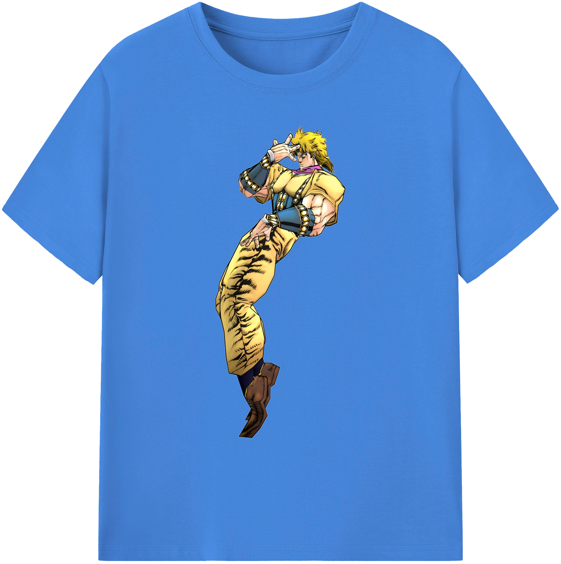 （画像用） ジョジョの奇妙な冒険 ディオ?ブランドー JoJo's Bizarre Adventure Dio Brando 綿100％ メンズ半袖Tシャツ｜肌触りやわらか＆通気性