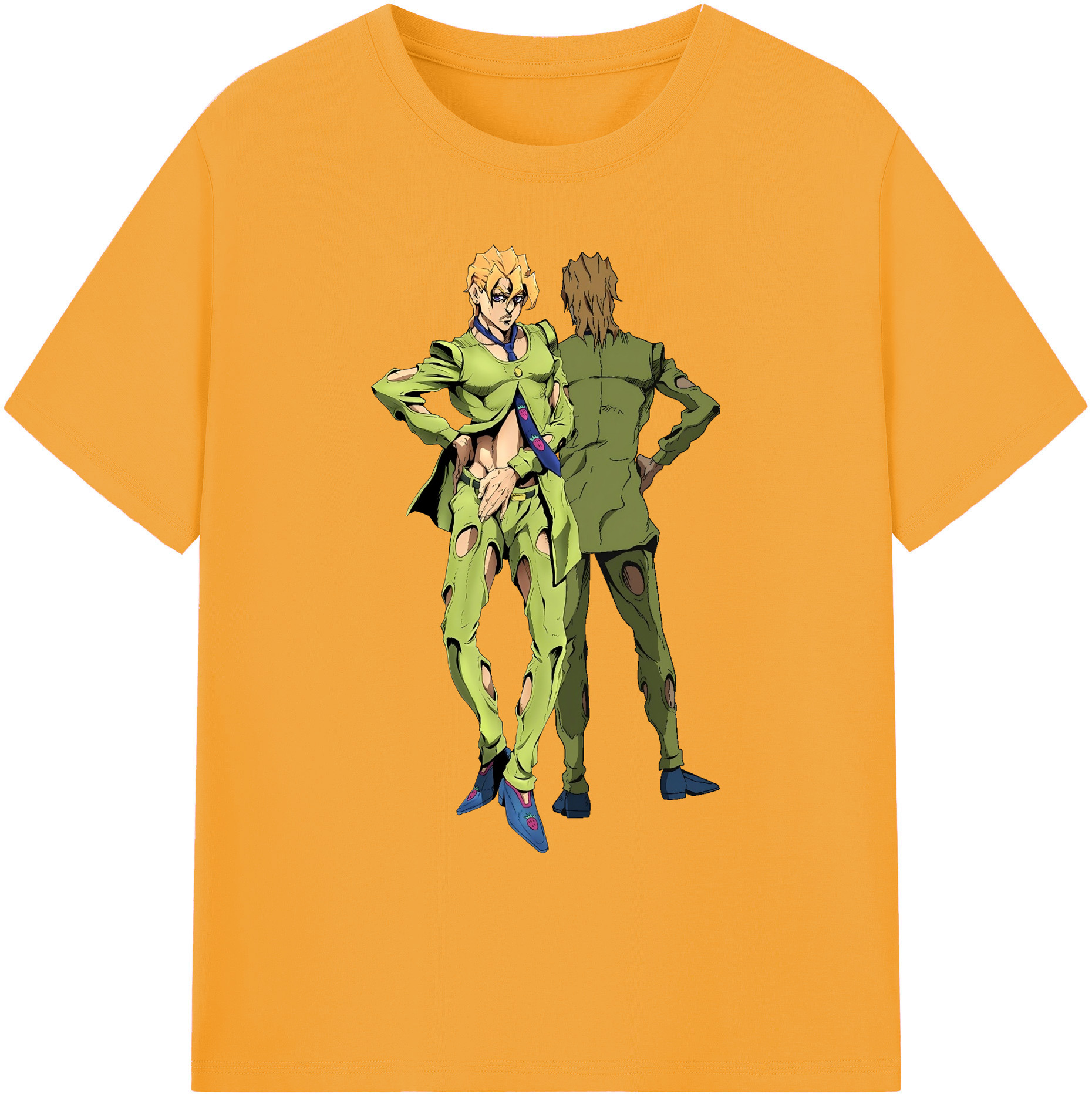 （画像用） ジョジョの奇妙な冒険 パンナコッタ?フー JoJo's Bizarre Adventure Pannacotta Fugo 綿100％ メンズ半袖Tシャツ｜肌触りやわらか＆通気性