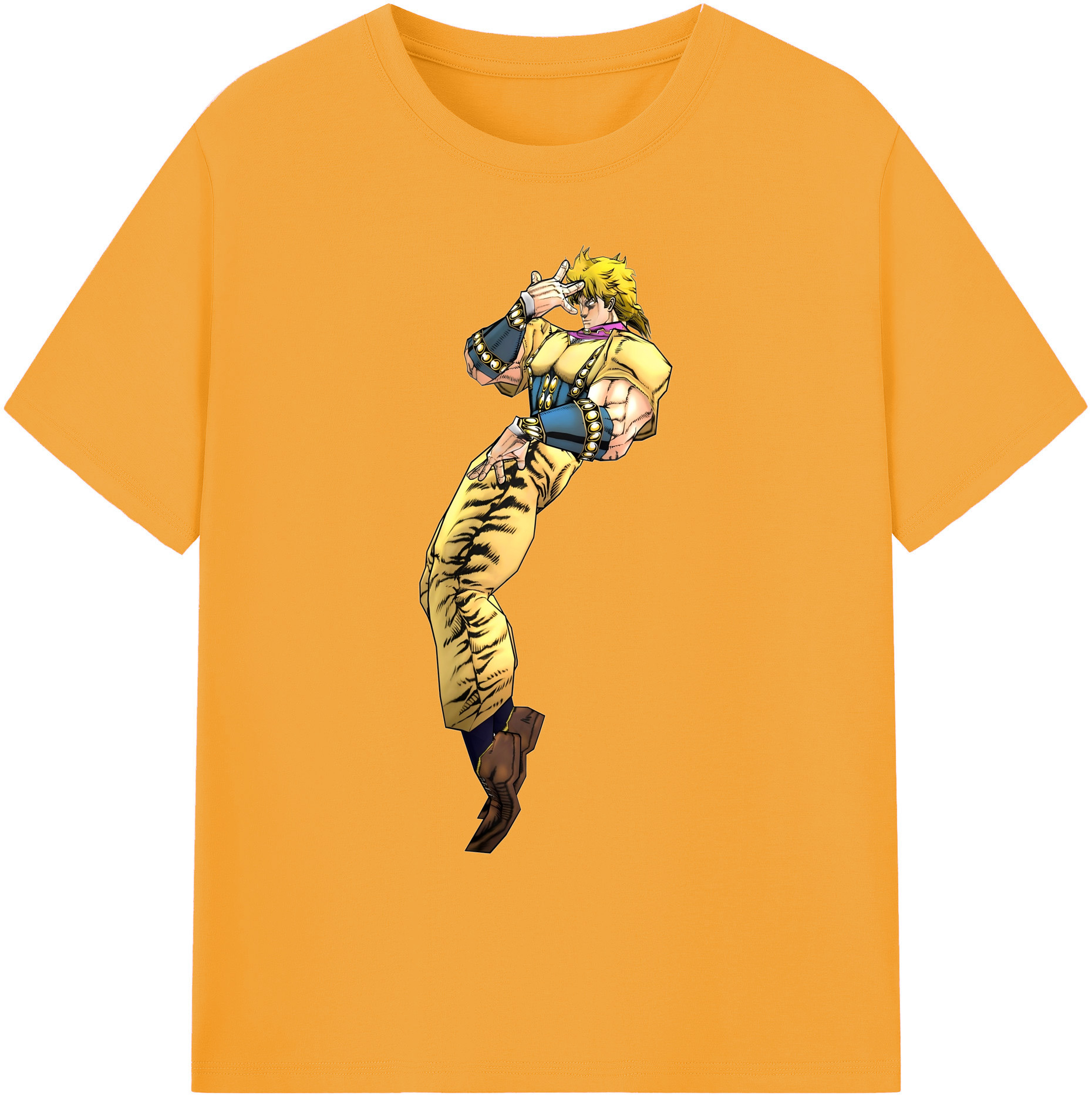（画像用） ジョジョの奇妙な冒険 ディオ?ブランドー JoJo's Bizarre Adventure Dio Brando 綿100％ メンズ半袖Tシャツ｜肌触りやわらか＆通気性