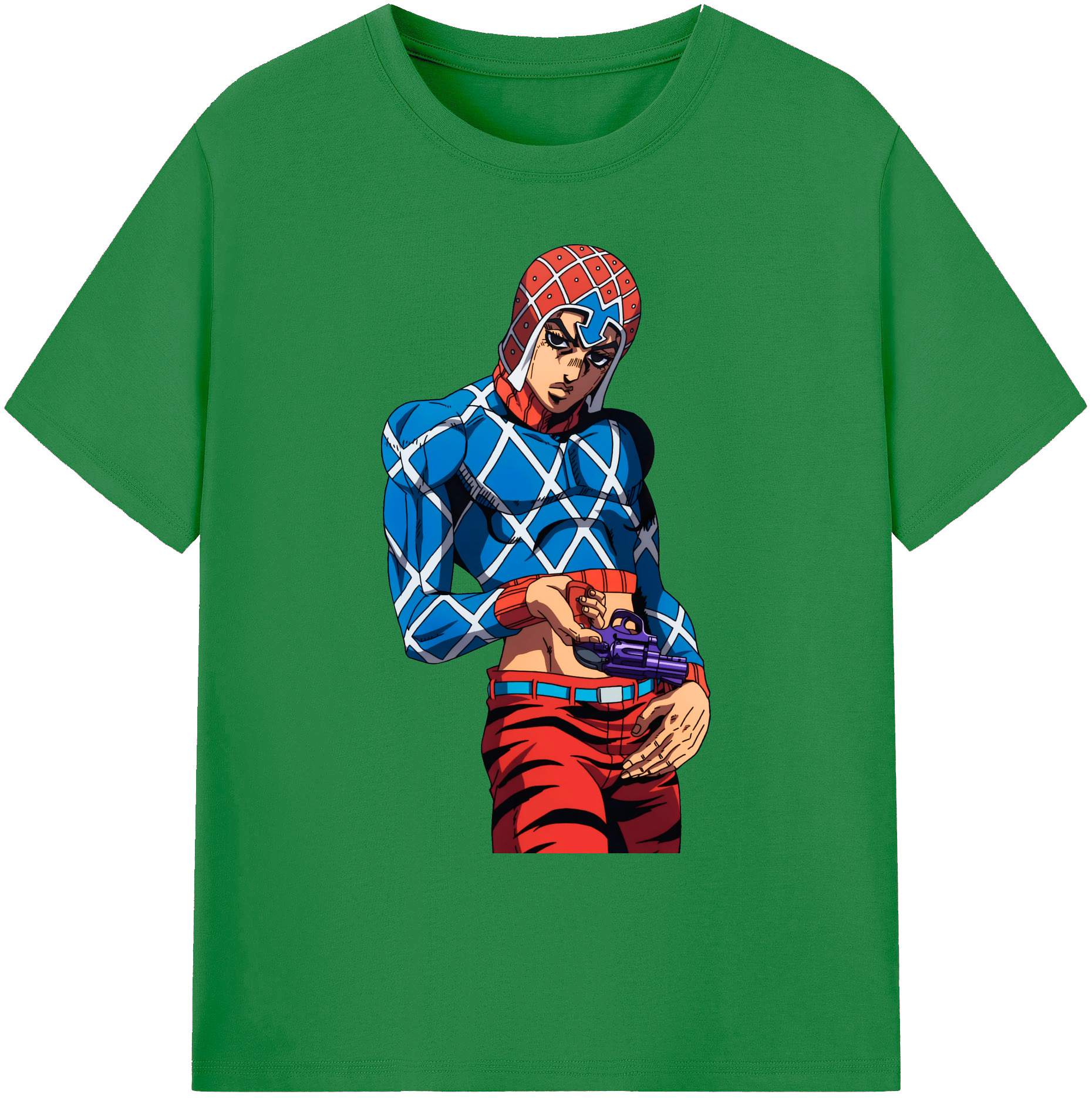 （画像用） ジョジョの奇妙な冒険 グイード?ミスタ JoJo's Bizarre Adventure Guido Mista 綿100％ メンズ半袖Tシャツ｜肌触りやわらか＆通気性