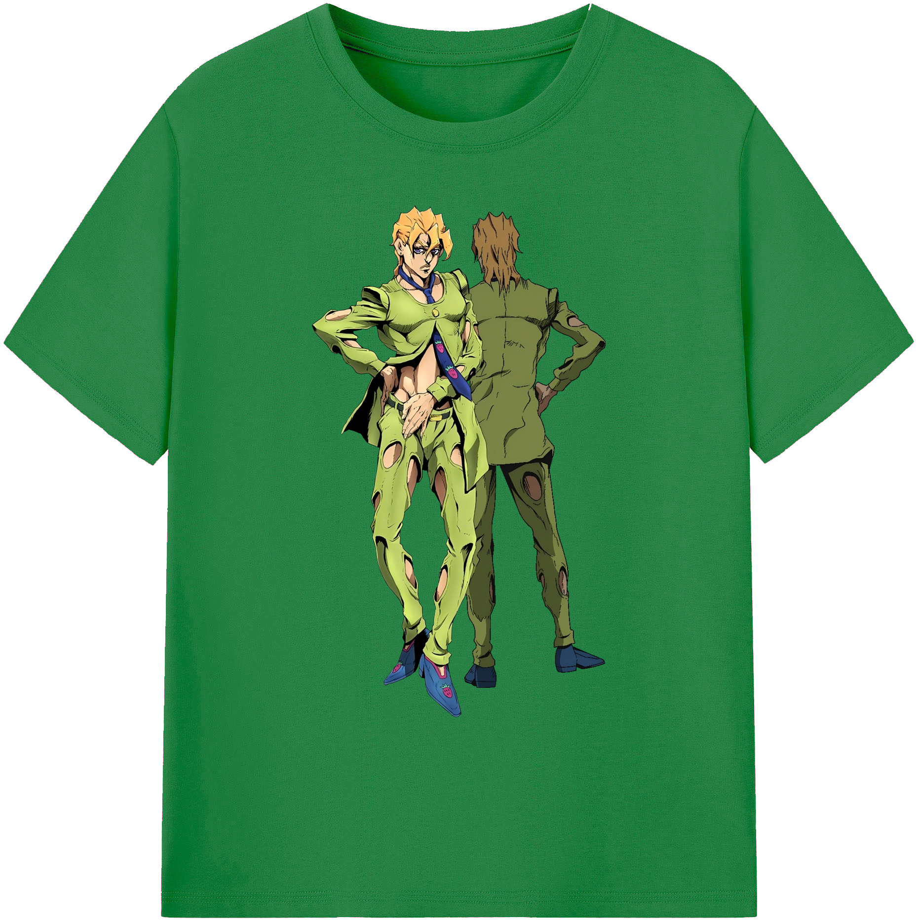 （画像用） ジョジョの奇妙な冒険 パンナコッタ?フー JoJo's Bizarre Adventure Pannacotta Fugo 綿100％ メンズ半袖Tシャツ｜肌触りやわらか＆通気性