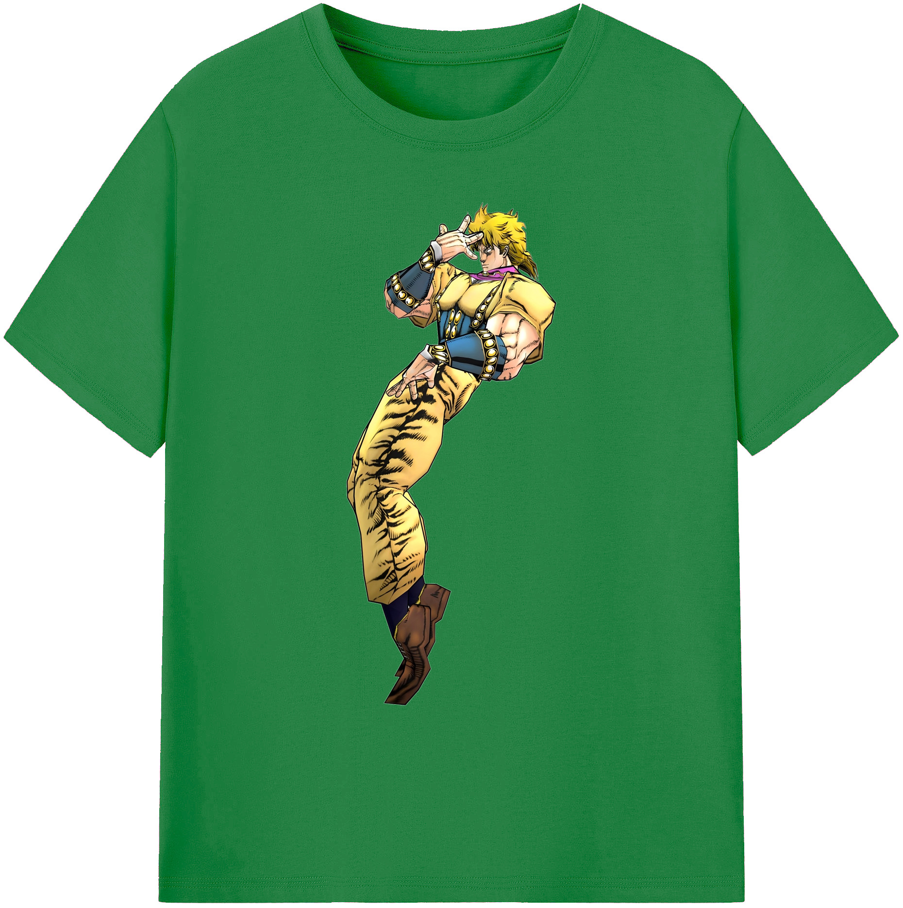 （画像用） ジョジョの奇妙な冒険 ディオ?ブランドー JoJo's Bizarre Adventure Dio Brando 綿100％ メンズ半袖Tシャツ｜肌触りやわらか＆通気性
