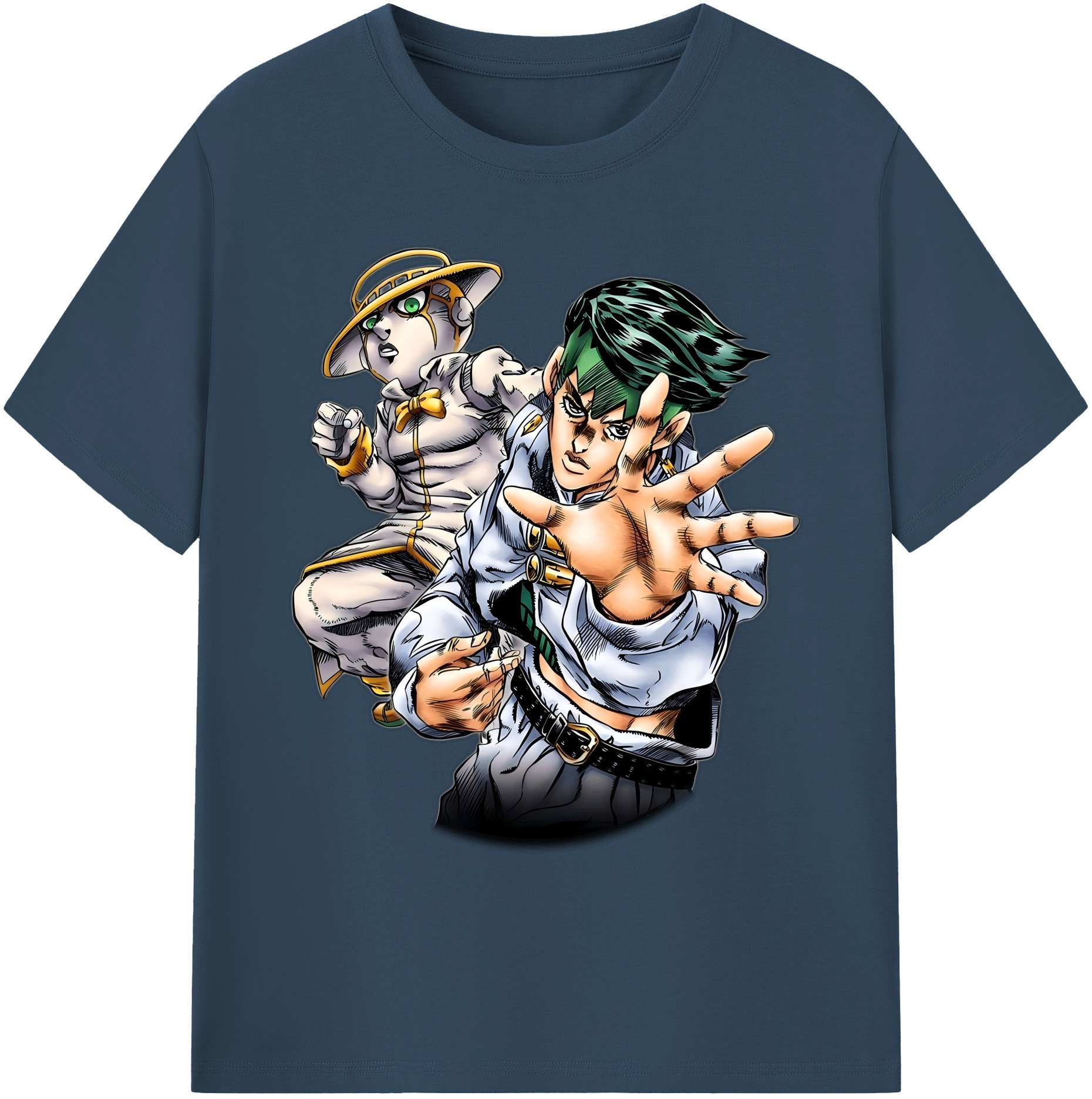 （画像用） ジョジョの奇妙な冒険 岸辺 露伴（きしべ ろはん） JoJo's Bizarre Adventure Rohan Kishibe 綿100％ メンズ半袖Tシャツ｜肌触りやわらか＆通気性