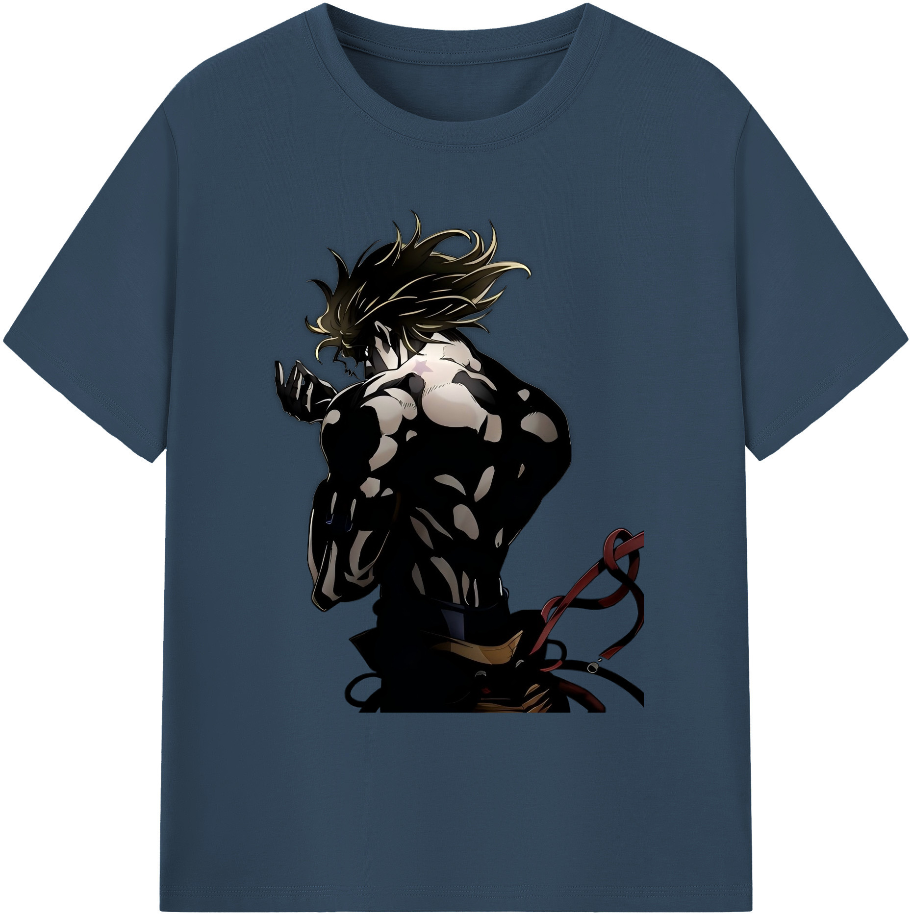 （画像用） ジョジョの奇妙な冒険 ディオ?ブランドー JoJo's Bizarre Adventure Dio Brando 綿100％ メンズ半袖Tシャツ｜肌触りやわらか＆通気性