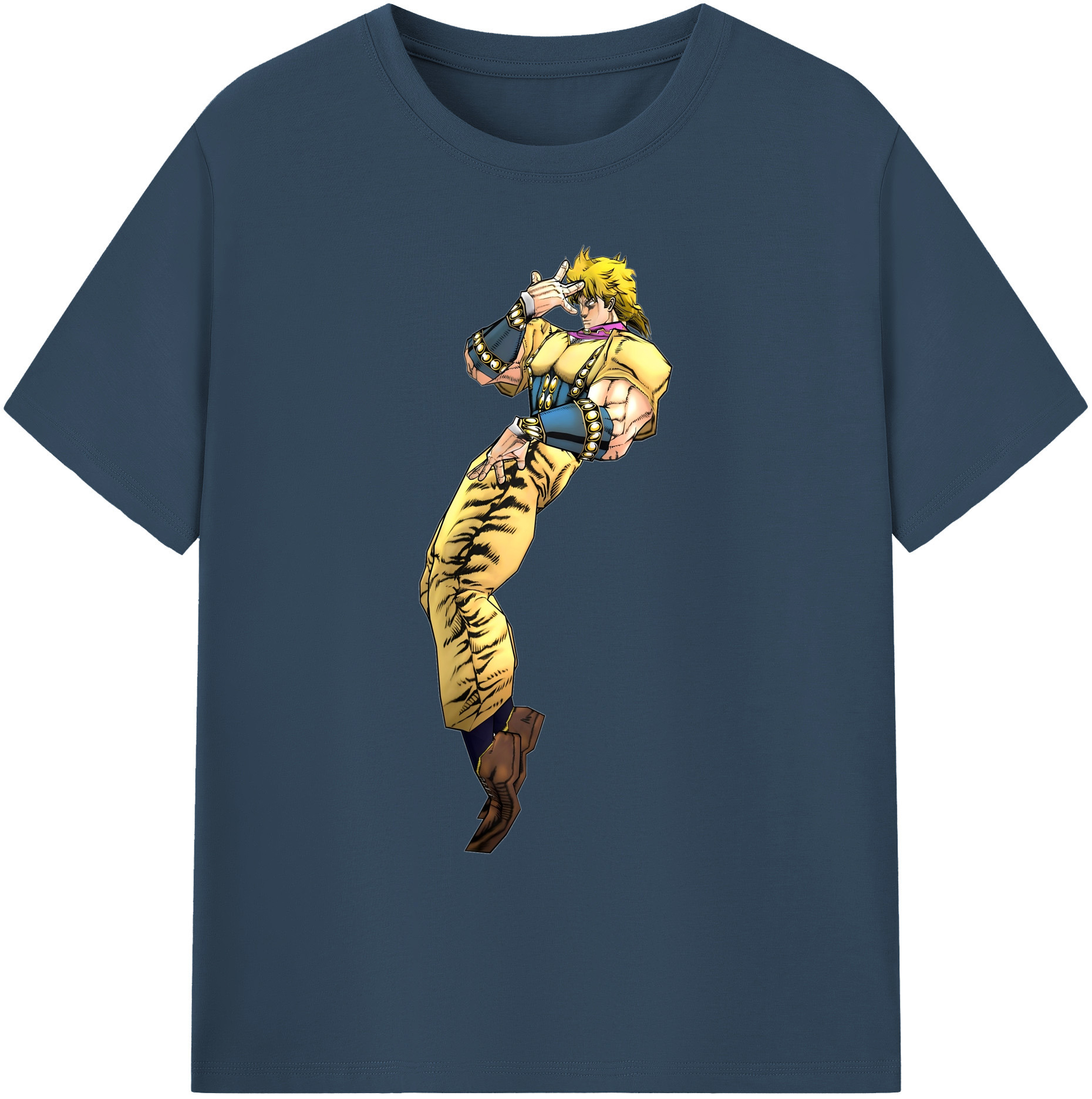 （画像用） ジョジョの奇妙な冒険 ディオ?ブランドー JoJo's Bizarre Adventure Dio Brando 綿100％ メンズ半袖Tシャツ｜肌触りやわらか＆通気性