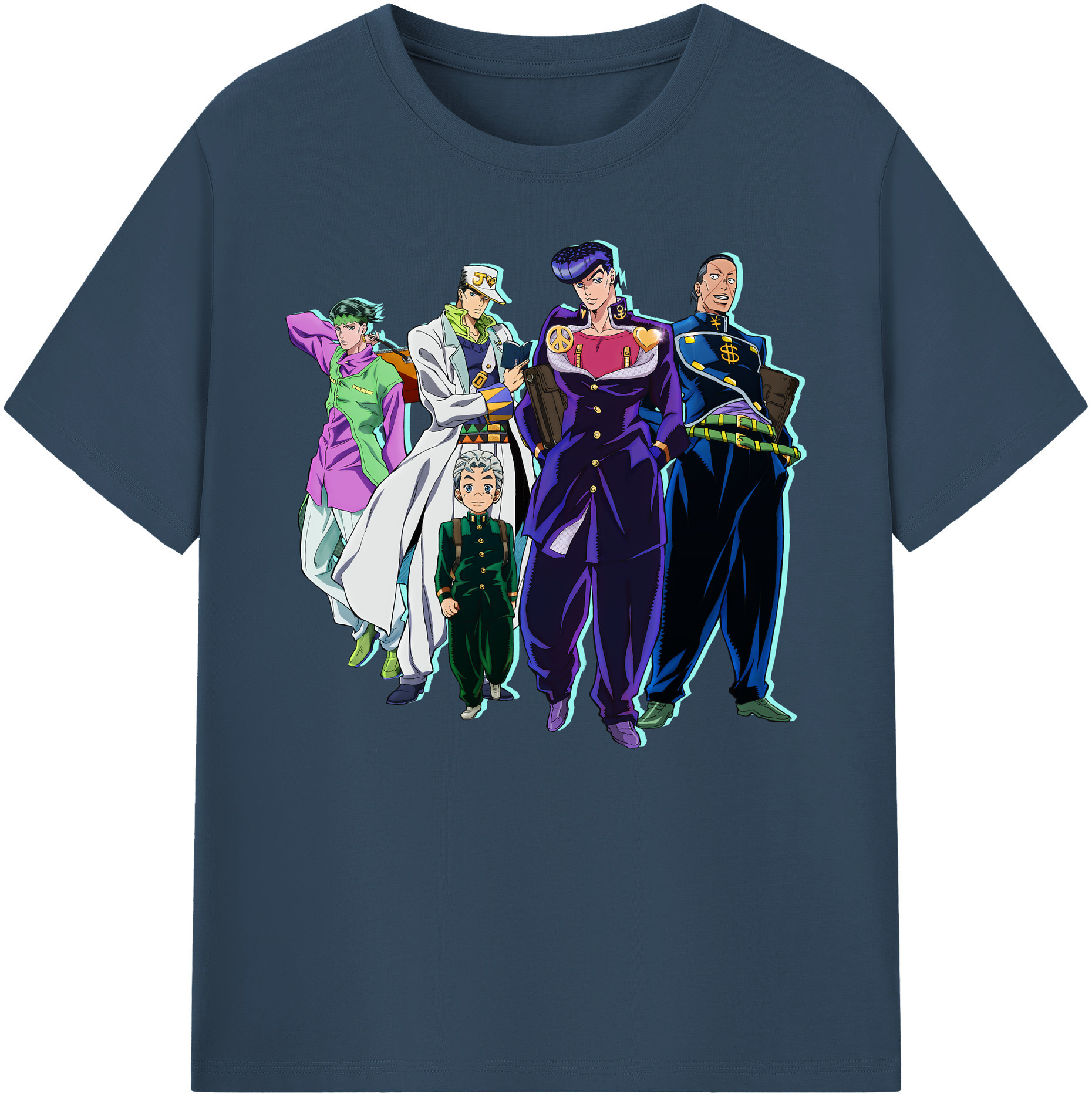 （画像用） ジョジョの奇妙な冒険 JoJo's Bizarre Adventure 綿100％ メンズ半袖Tシャツ｜肌触りやわらか＆通気性