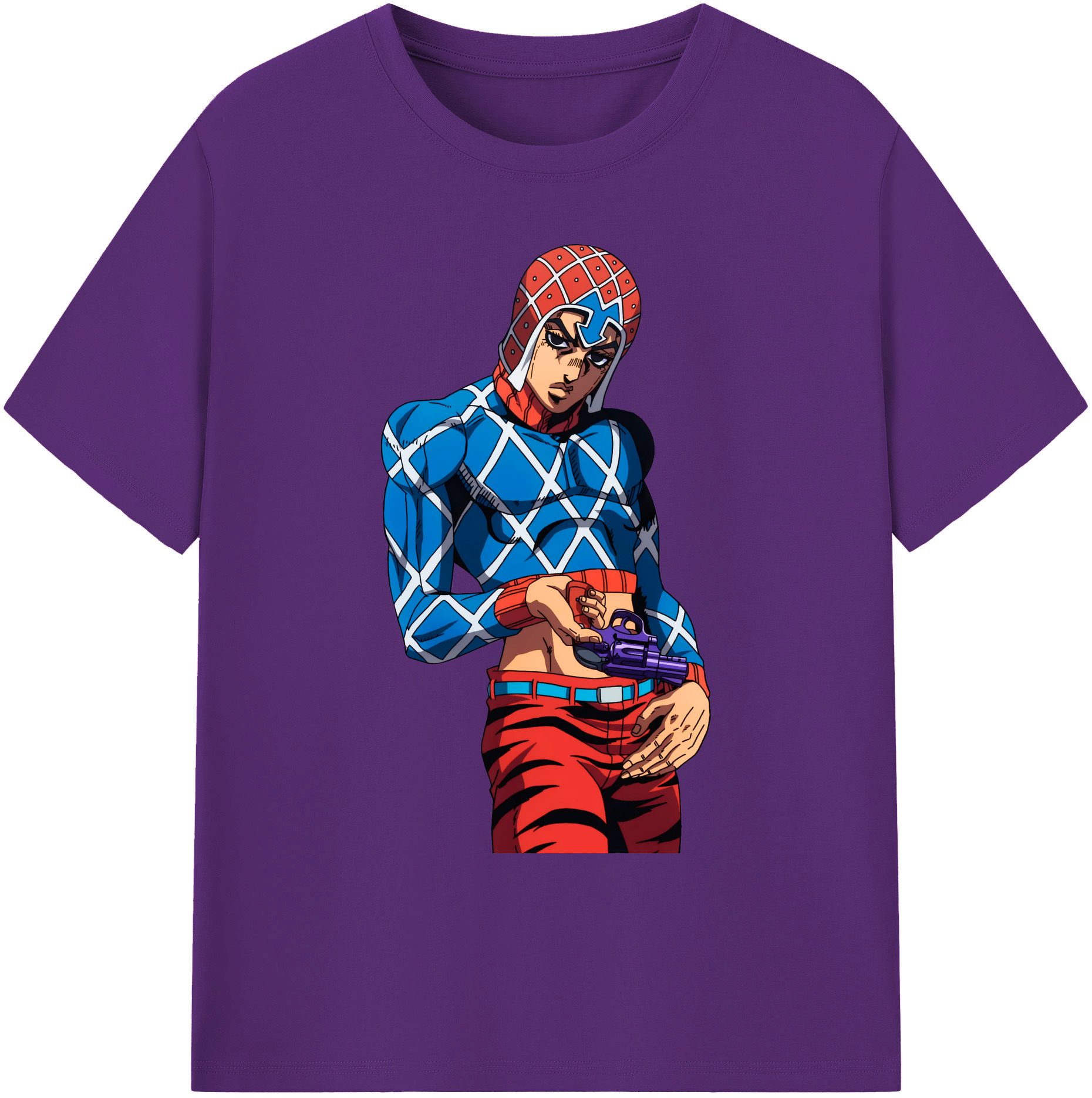 （画像用） ジョジョの奇妙な冒険 グイード?ミスタ JoJo's Bizarre Adventure Guido Mista 綿100％ メンズ半袖Tシャツ｜肌触りやわらか＆通気性
