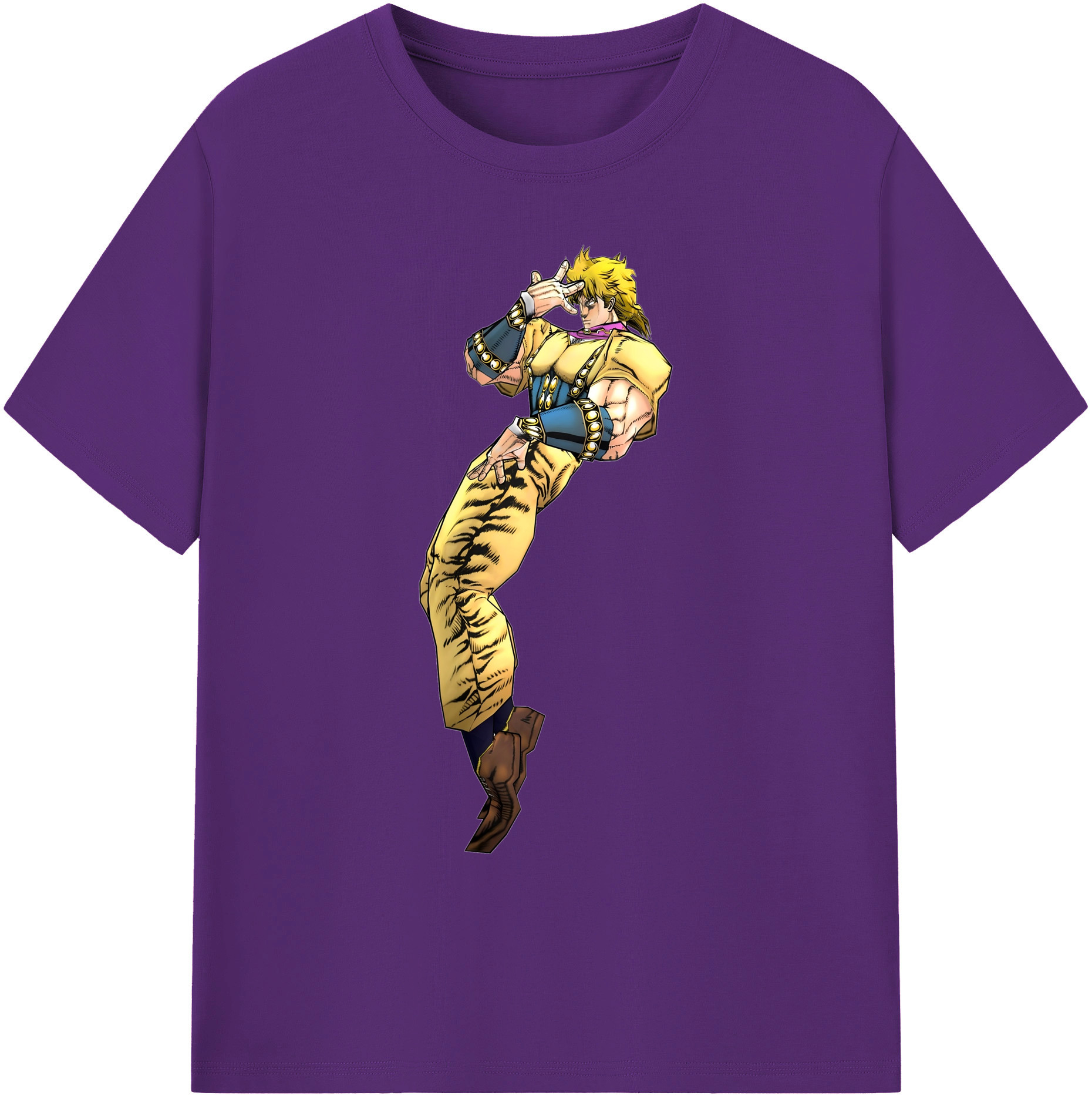 （画像用） ジョジョの奇妙な冒険 ディオ?ブランドー JoJo's Bizarre Adventure Dio Brando 綿100％ メンズ半袖Tシャツ｜肌触りやわらか＆通気性