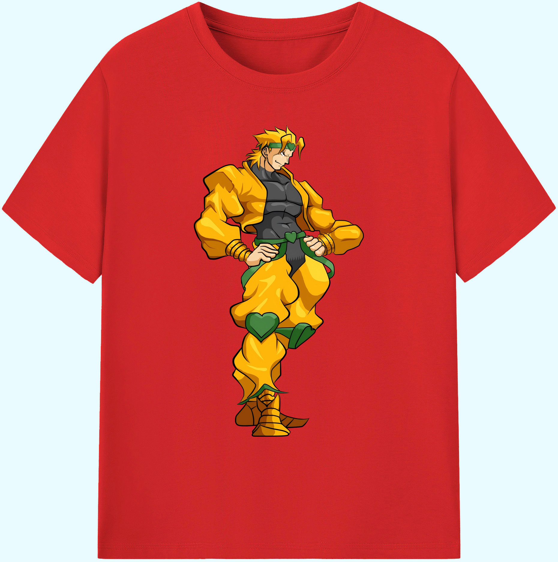 （画像用） ジョジョの奇妙な冒険 ディオ?ブランドー JoJo's Bizarre Adventure Dio Brando 綿100％ メンズ半袖Tシャツ｜肌触りやわらか＆通気性