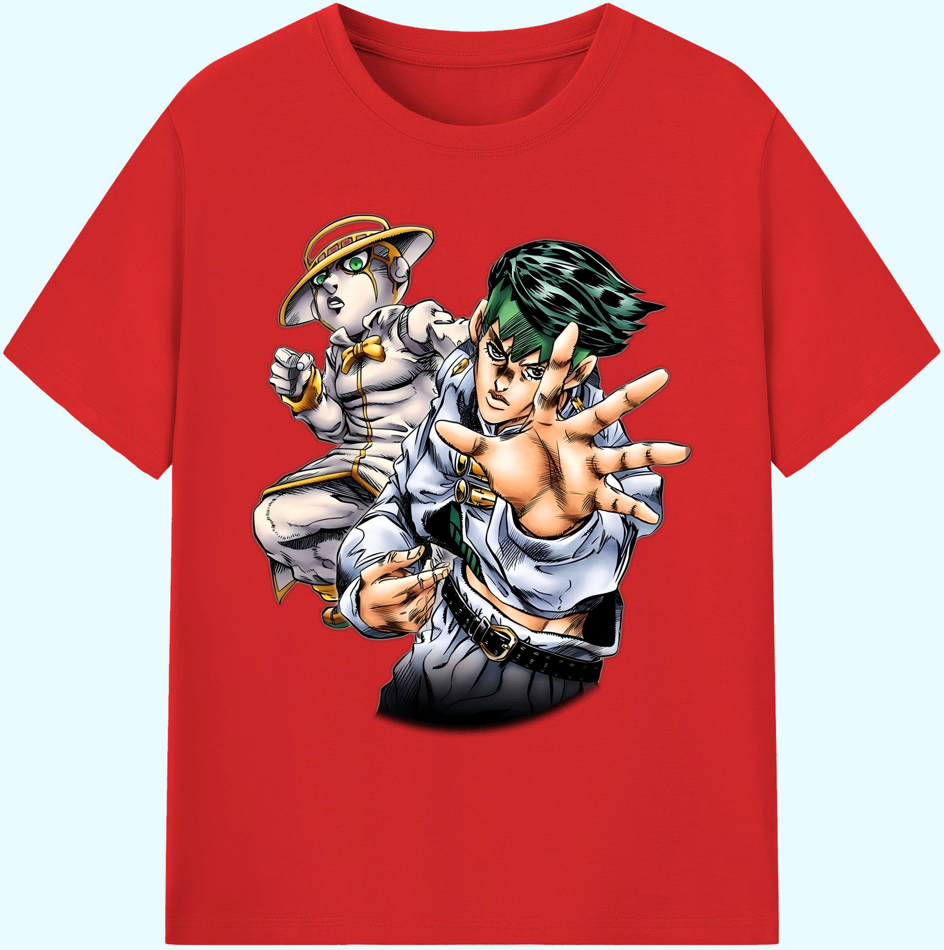 （画像用） ジョジョの奇妙な冒険 岸辺 露伴（きしべ ろはん） JoJo's Bizarre Adventure Rohan Kishibe 綿100％ メンズ半袖Tシャツ｜肌触りやわらか＆通気性