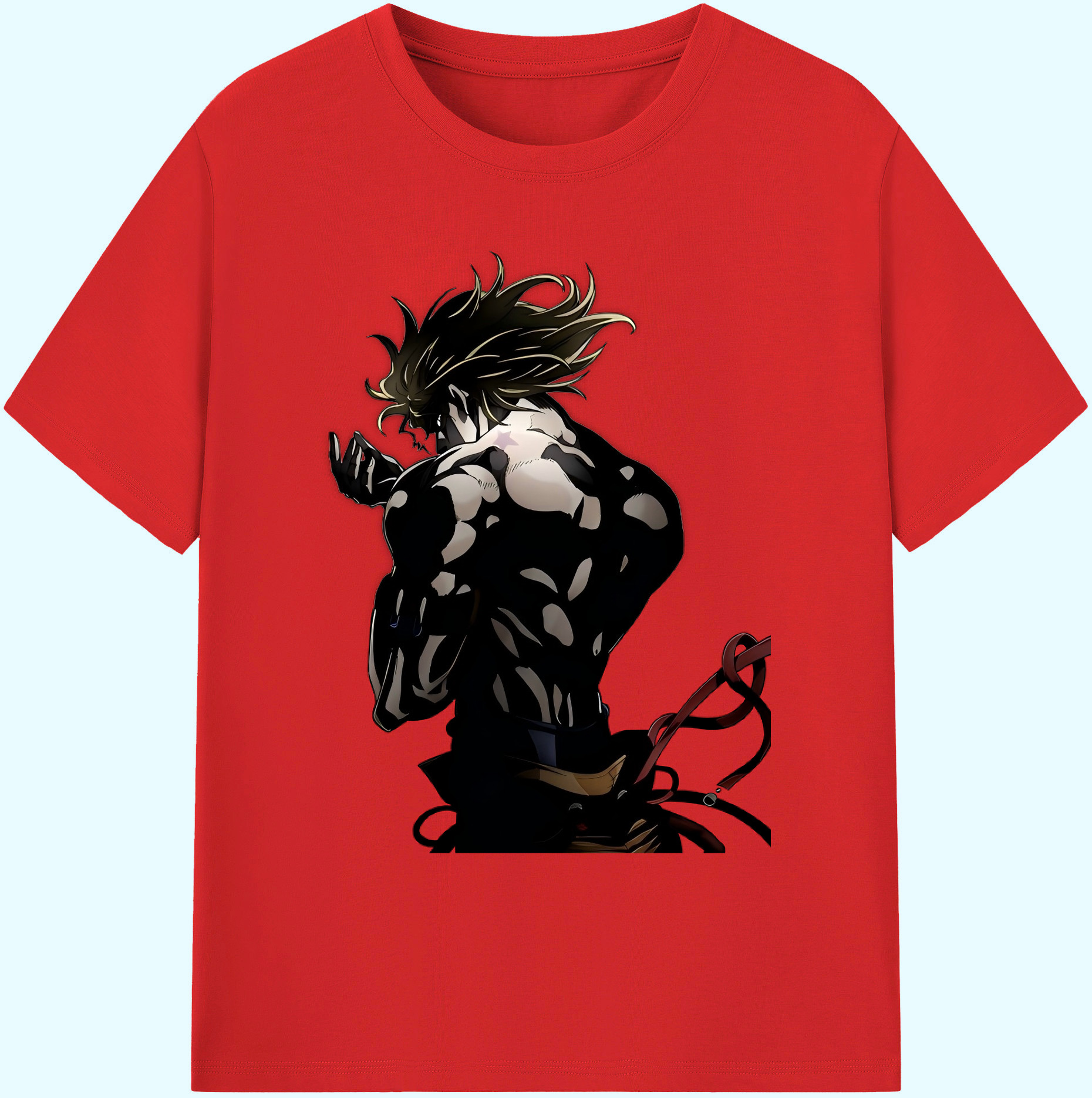 （画像用） ジョジョの奇妙な冒険 ディオ?ブランドー JoJo's Bizarre Adventure Dio Brando 綿100％ メンズ半袖Tシャツ｜肌触りやわらか＆通気性