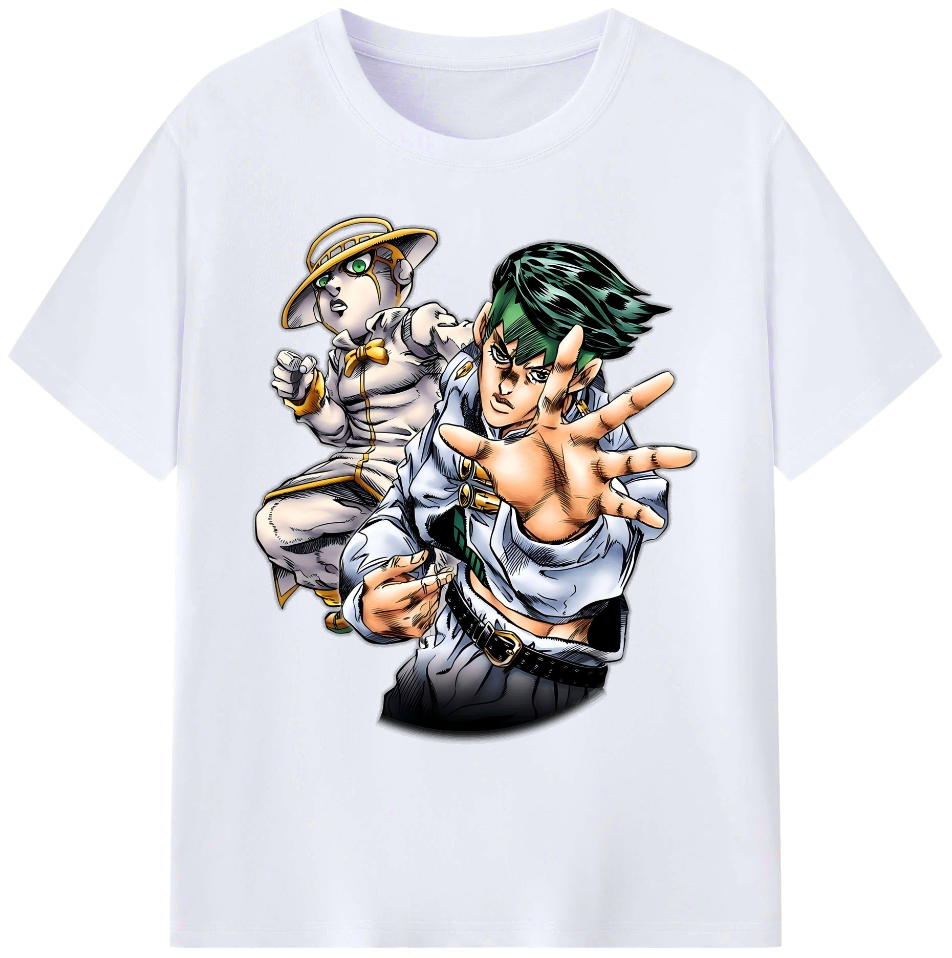 （画像用） ジョジョの奇妙な冒険 岸辺 露伴（きしべ ろはん） JoJo's Bizarre Adventure Rohan Kishibe 綿100％ メンズ半袖Tシャツ｜肌触りやわらか＆通気性