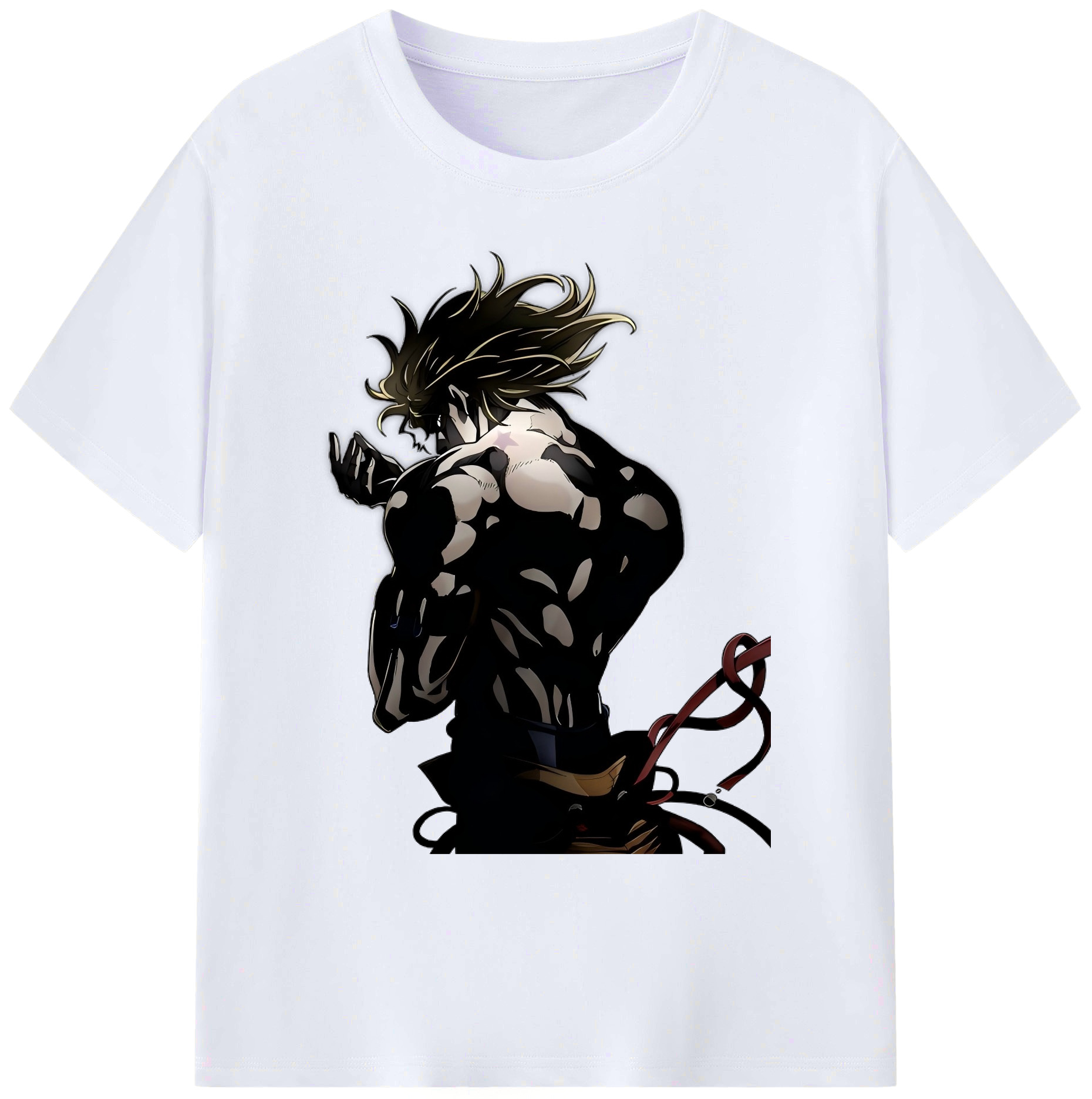 （画像用） ジョジョの奇妙な冒険 ディオ?ブランドー JoJo's Bizarre Adventure Dio Brando 綿100％ メンズ半袖Tシャツ｜肌触りやわらか＆通気性