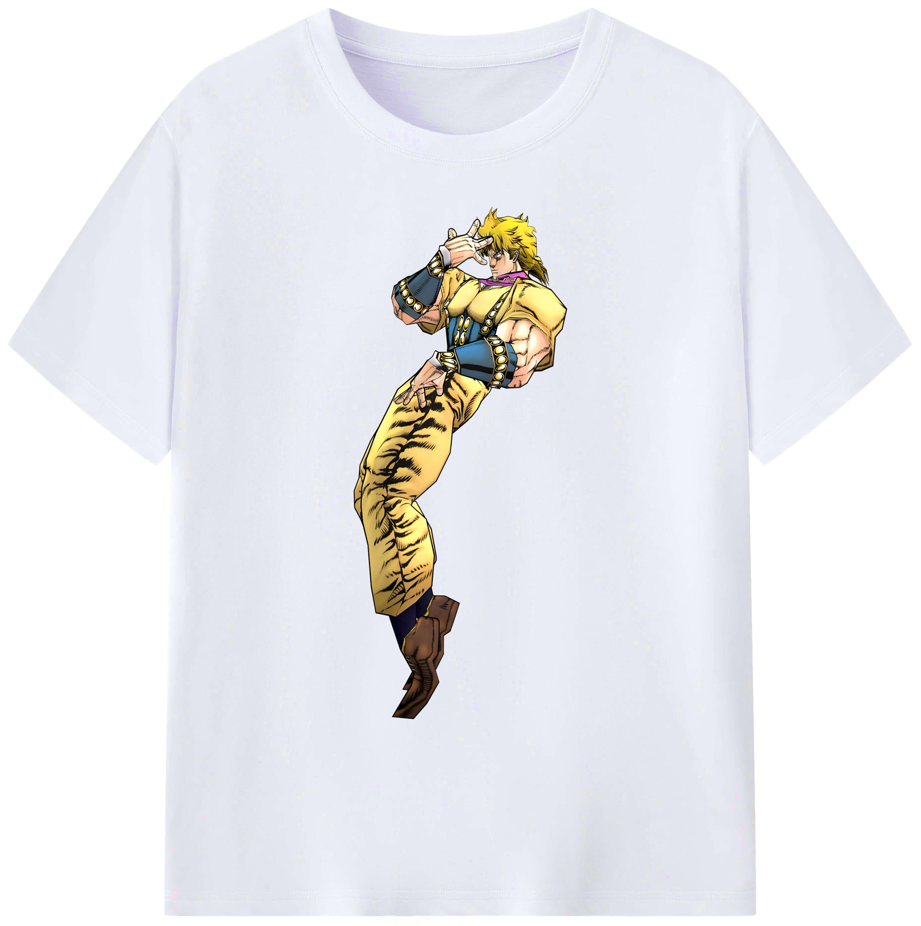（画像用） ジョジョの奇妙な冒険 ディオ?ブランドー JoJo's Bizarre Adventure Dio Brando 綿100％ メンズ半袖Tシャツ｜肌触りやわらか＆通気性