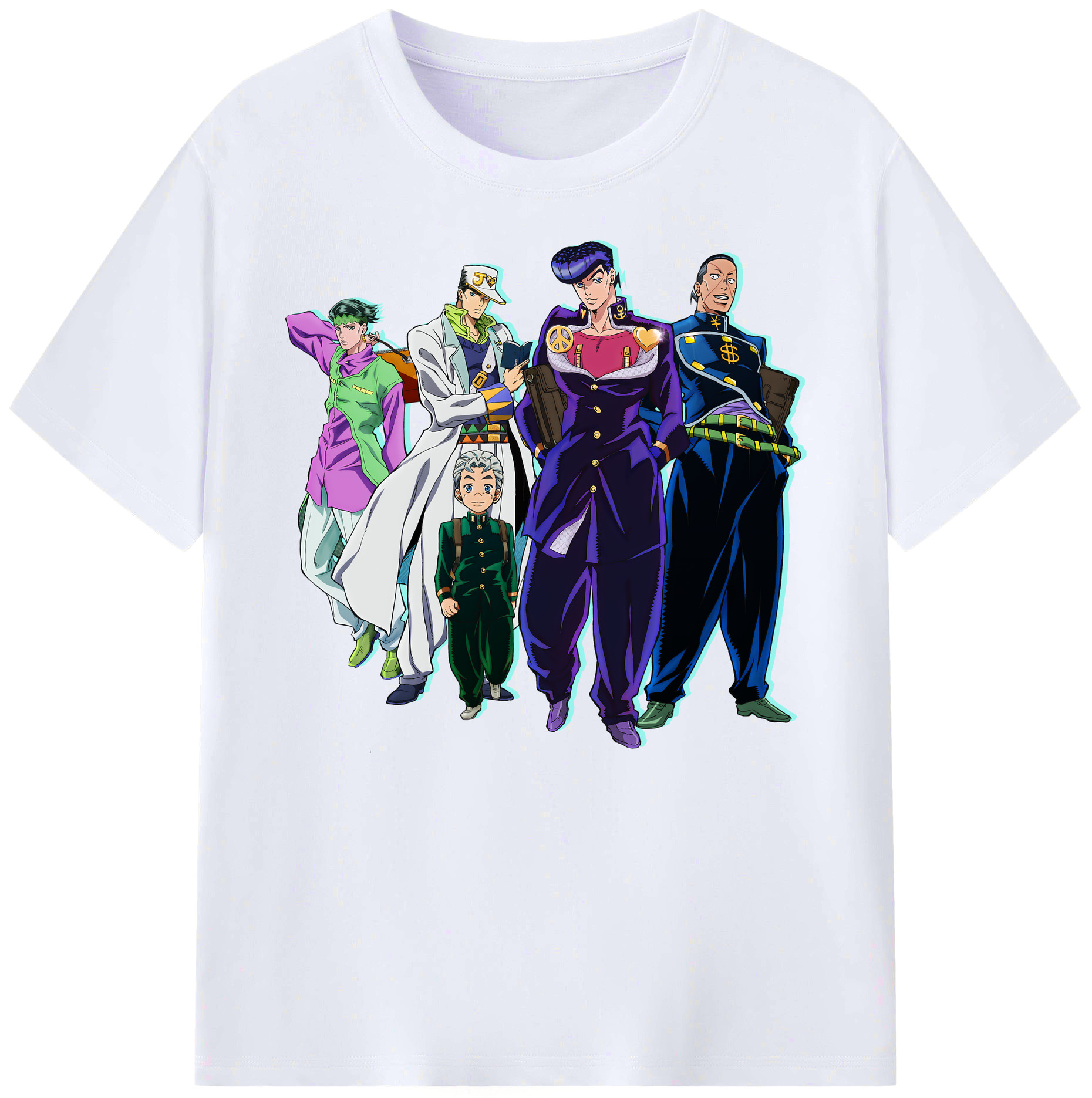 （画像用） ジョジョの奇妙な冒険 JoJo's Bizarre Adventure 綿100％ メンズ半袖Tシャツ｜肌触りやわらか＆通気性