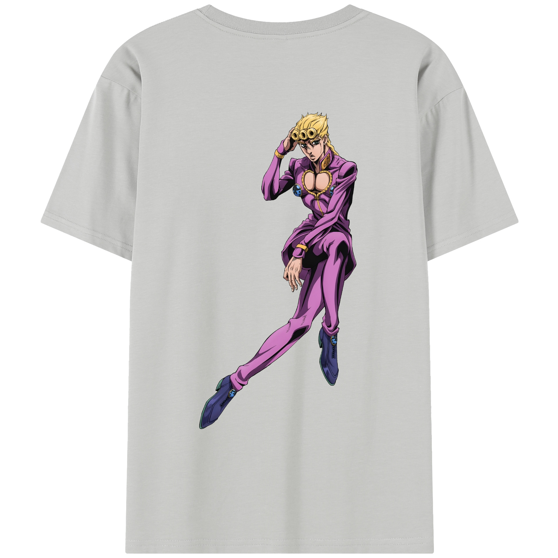 （画像用） ジョジョの奇妙な冒険 ジョルノ?ジョバァーナ JoJo's Bizarre Adventure Giorno Giovanna レディース半袖Tシャツ(バックプリント)