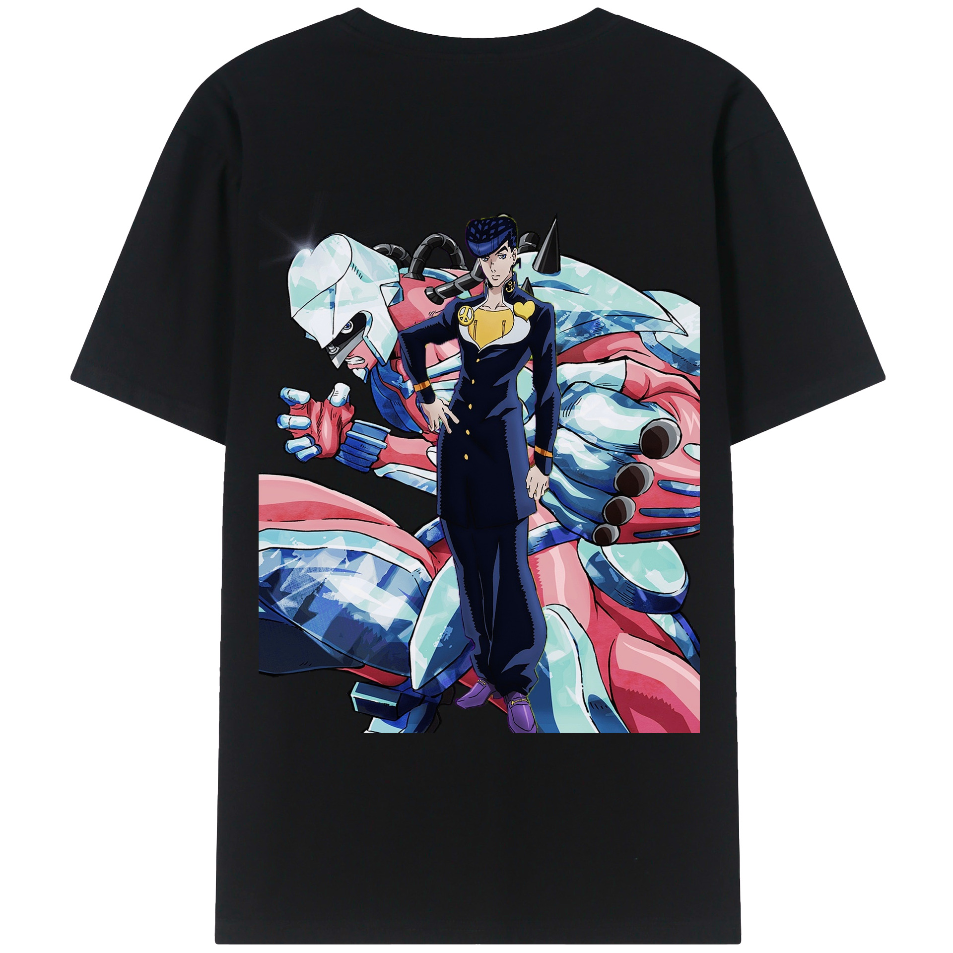 （画像用） ジョジョの奇妙な冒険 ひがしかた じょうすけ JoJo's Bizarre Adventure Higashikata Josuke レディース半袖Tシャツ(バックプリント)