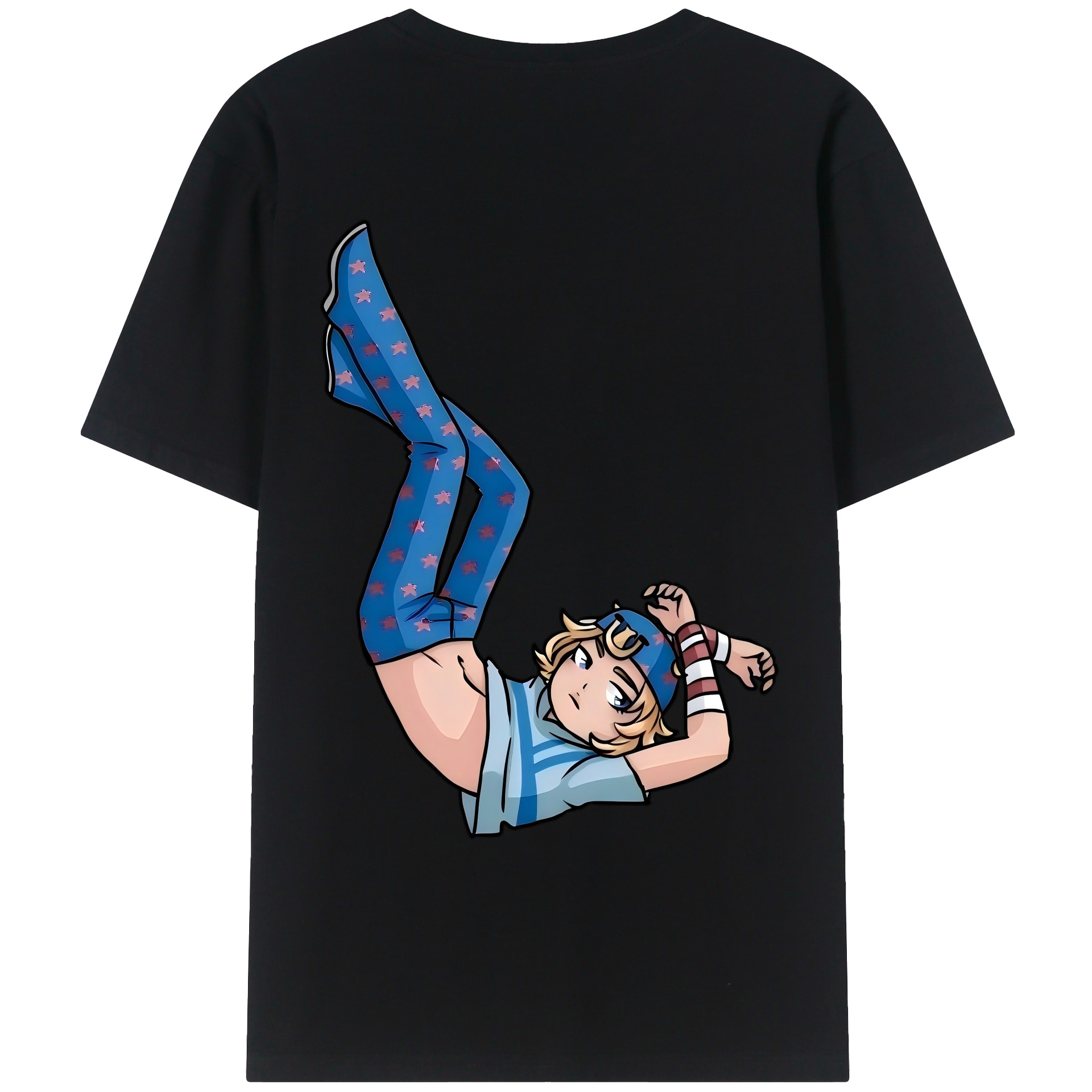 （画像用） ジョジョの奇妙な冒険 グイード?ミスタ JoJo's Bizarre Adventure Guido Mista レディース半袖Tシャツ(バックプリント)