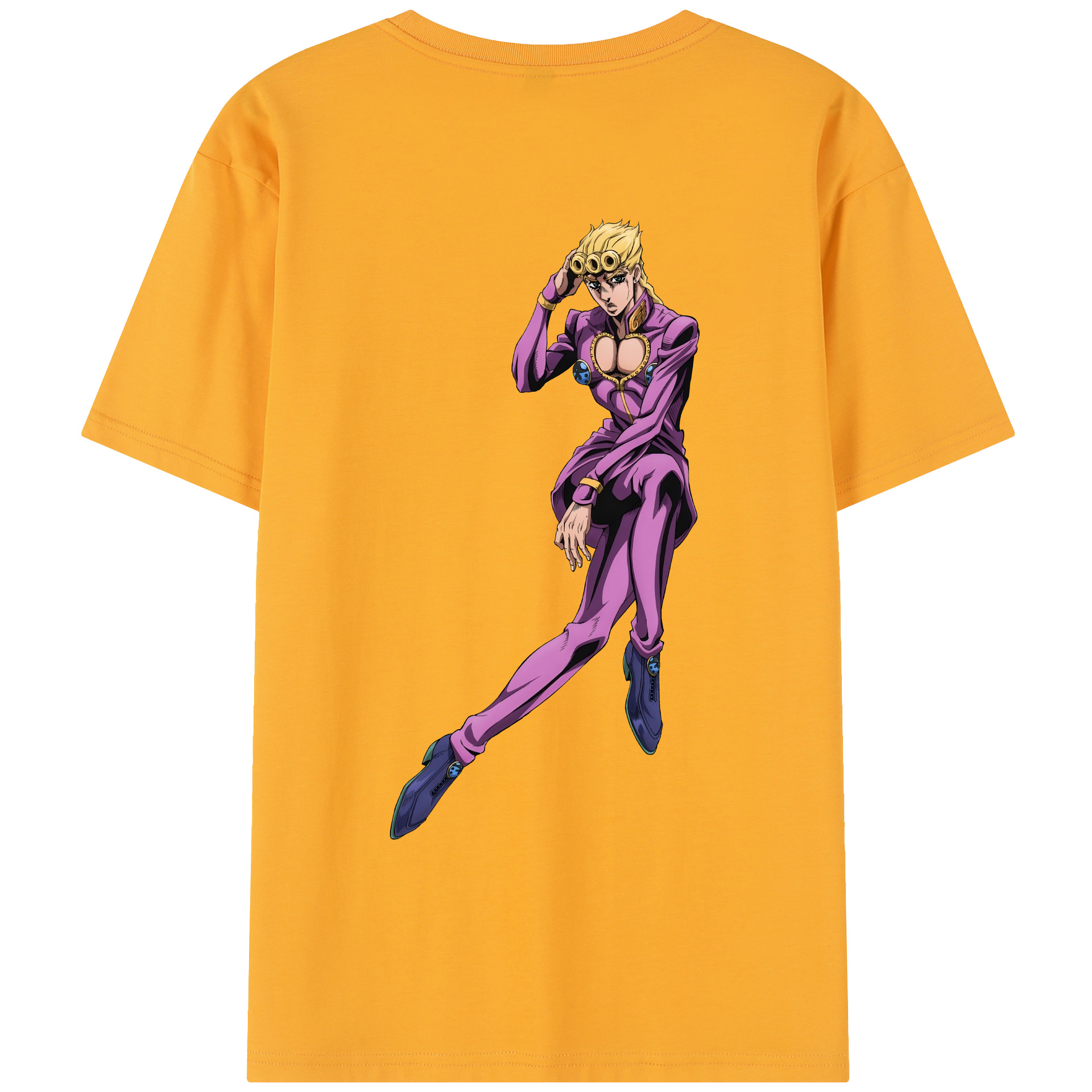（画像用） ジョジョの奇妙な冒険 ジョルノ?ジョバァーナ JoJo's Bizarre Adventure Giorno Giovanna レディース半袖Tシャツ(バックプリント)