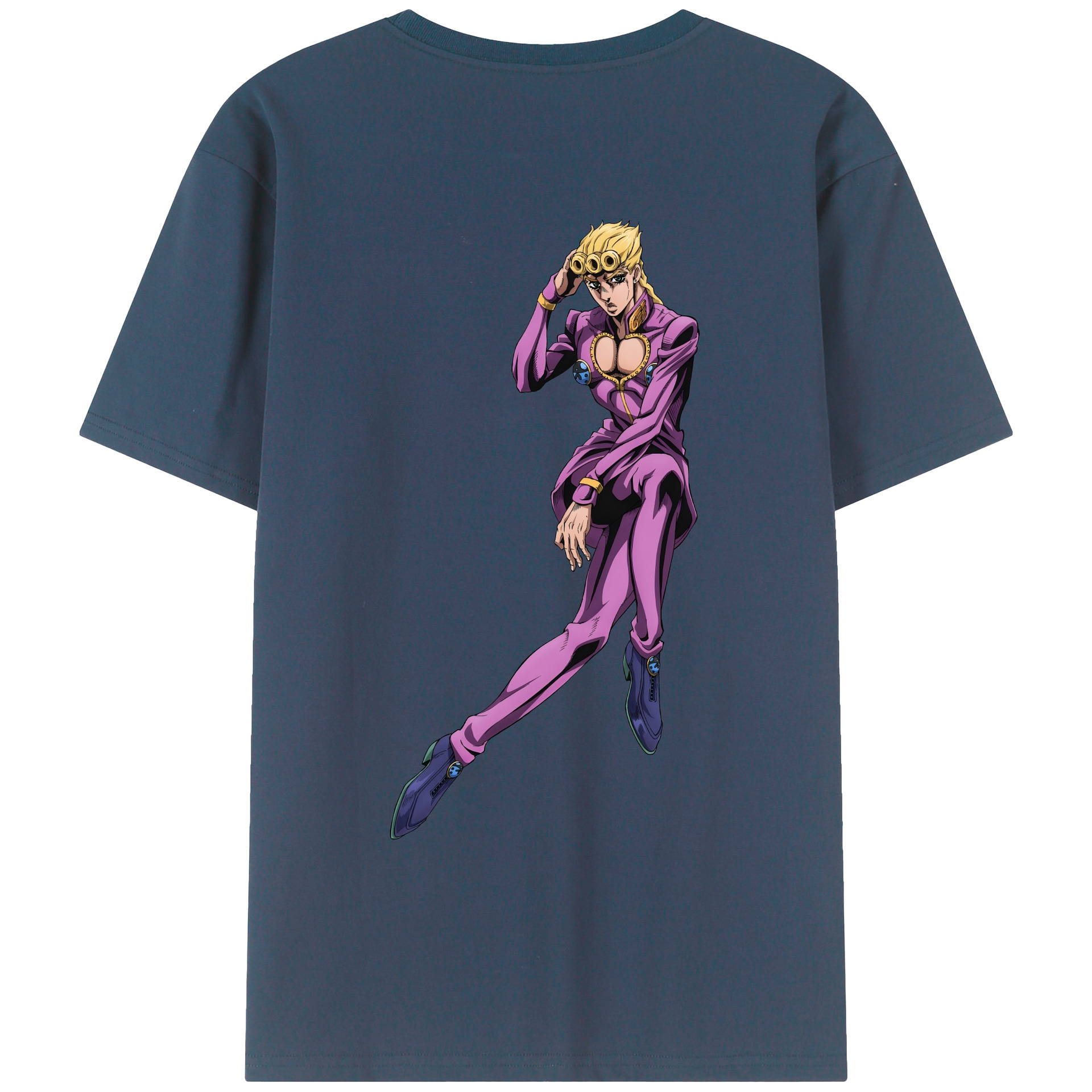 （画像用） ジョジョの奇妙な冒険 ジョルノ?ジョバァーナ JoJo's Bizarre Adventure Giorno Giovanna レディース半袖Tシャツ(バックプリント)