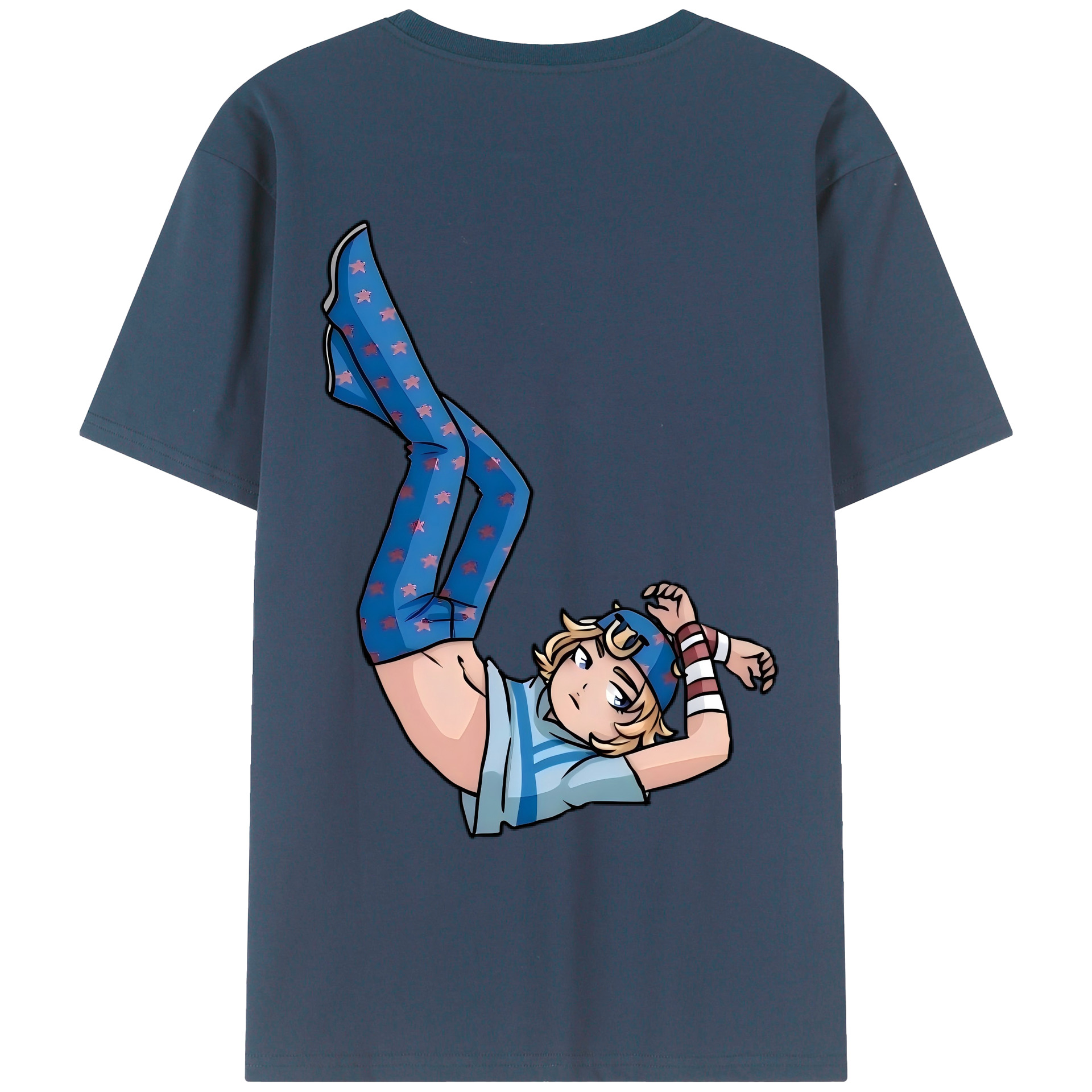（画像用） ジョジョの奇妙な冒険 グイード?ミスタ JoJo's Bizarre Adventure Guido Mista レディース半袖Tシャツ(バックプリント)