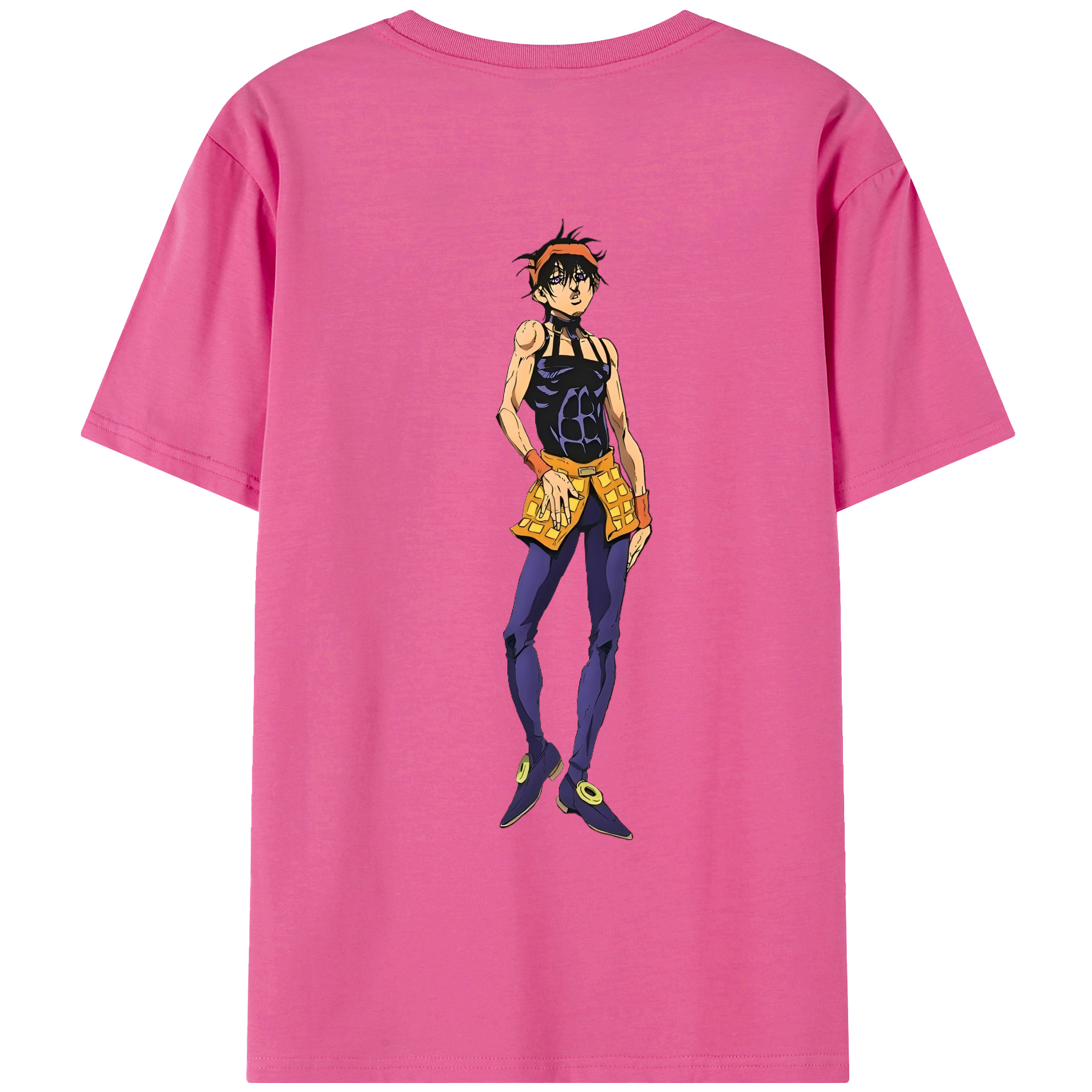 （画像用） ジョジョの奇妙な冒険 ナランチャ?ギルガ JoJo's Bizarre Adventure Narancia Ghirga レディース半袖Tシャツ(バックプリント)