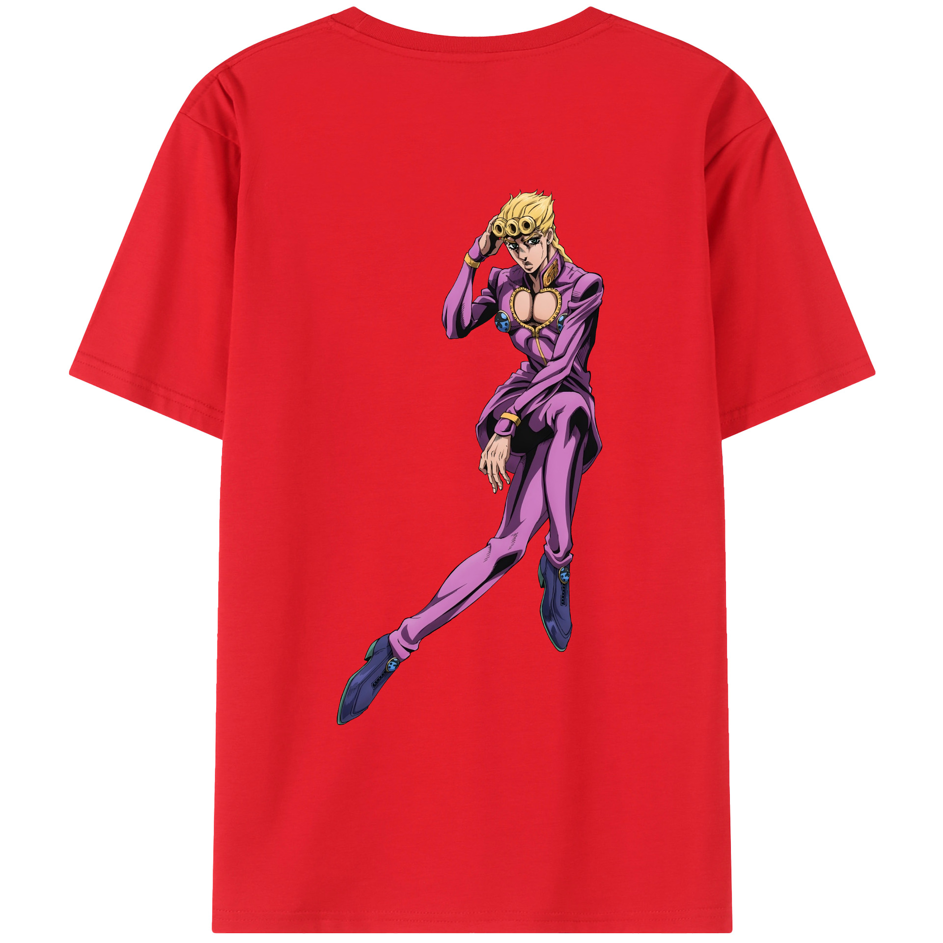 （画像用） ジョジョの奇妙な冒険 ジョルノ?ジョバァーナ JoJo's Bizarre Adventure Giorno Giovanna レディース半袖Tシャツ(バックプリント)