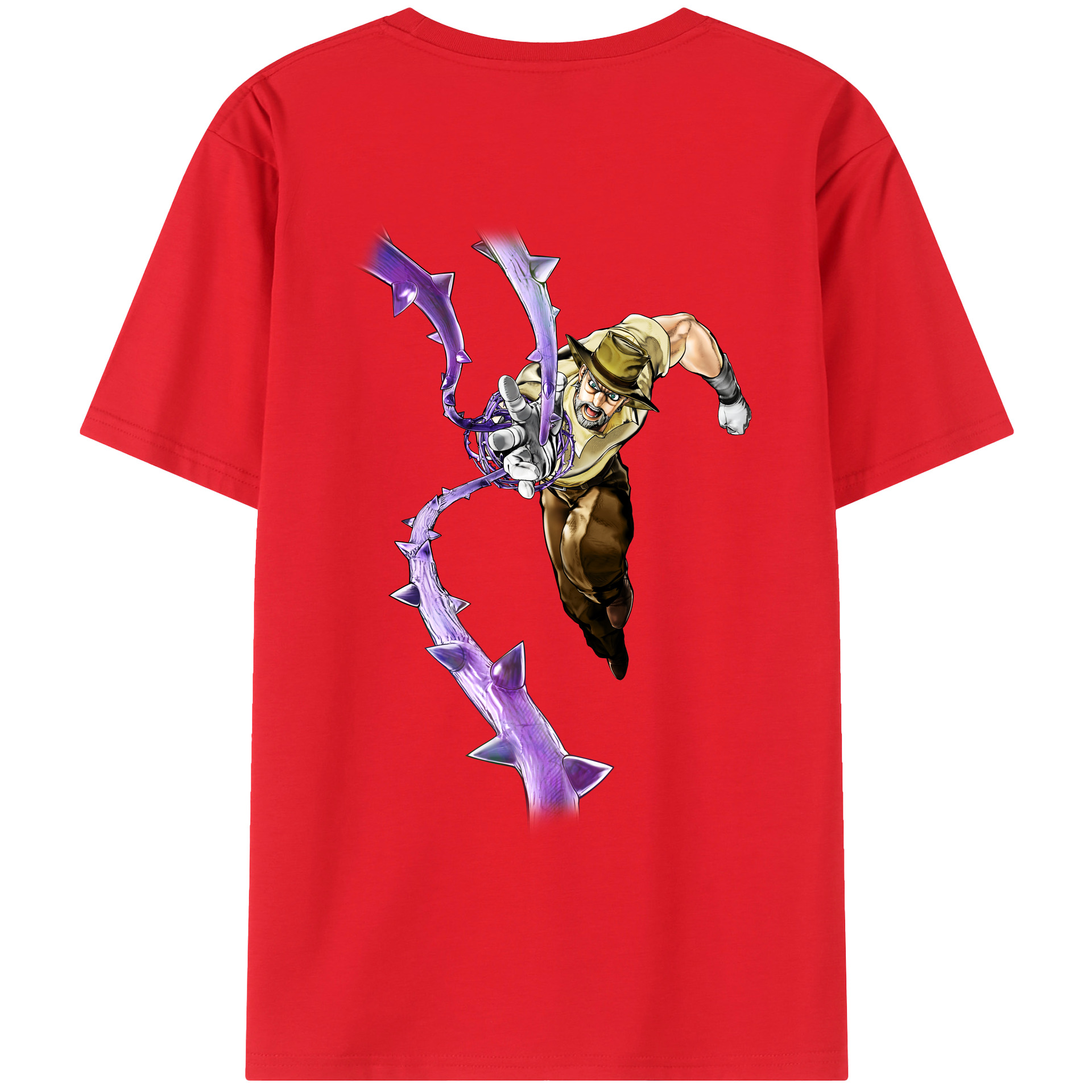 （画像用） ジョジョの奇妙な冒険 ジョセフ?ジョースター JoJo's Bizarre Adventure Joseph Joestar レディース半袖Tシャツ(バックプリント)