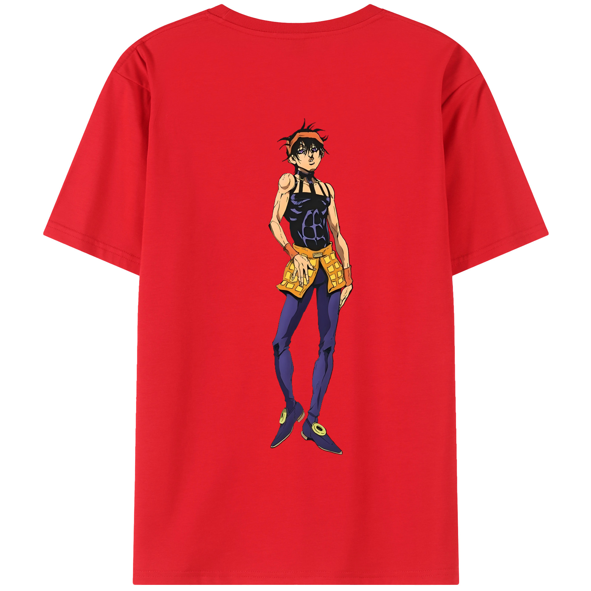 （画像用） ジョジョの奇妙な冒険 ナランチャ?ギルガ JoJo's Bizarre Adventure Narancia Ghirga レディース半袖Tシャツ(バックプリント)