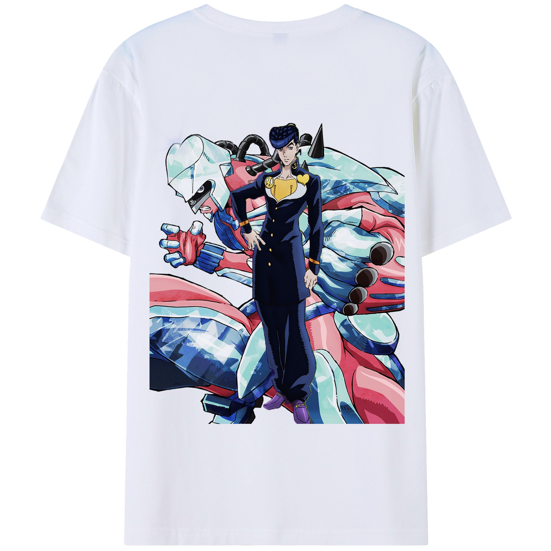 （画像用） ジョジョの奇妙な冒険 ひがしかた じょうすけ JoJo's Bizarre Adventure Higashikata Josuke レディース半袖Tシャツ(バックプリント)