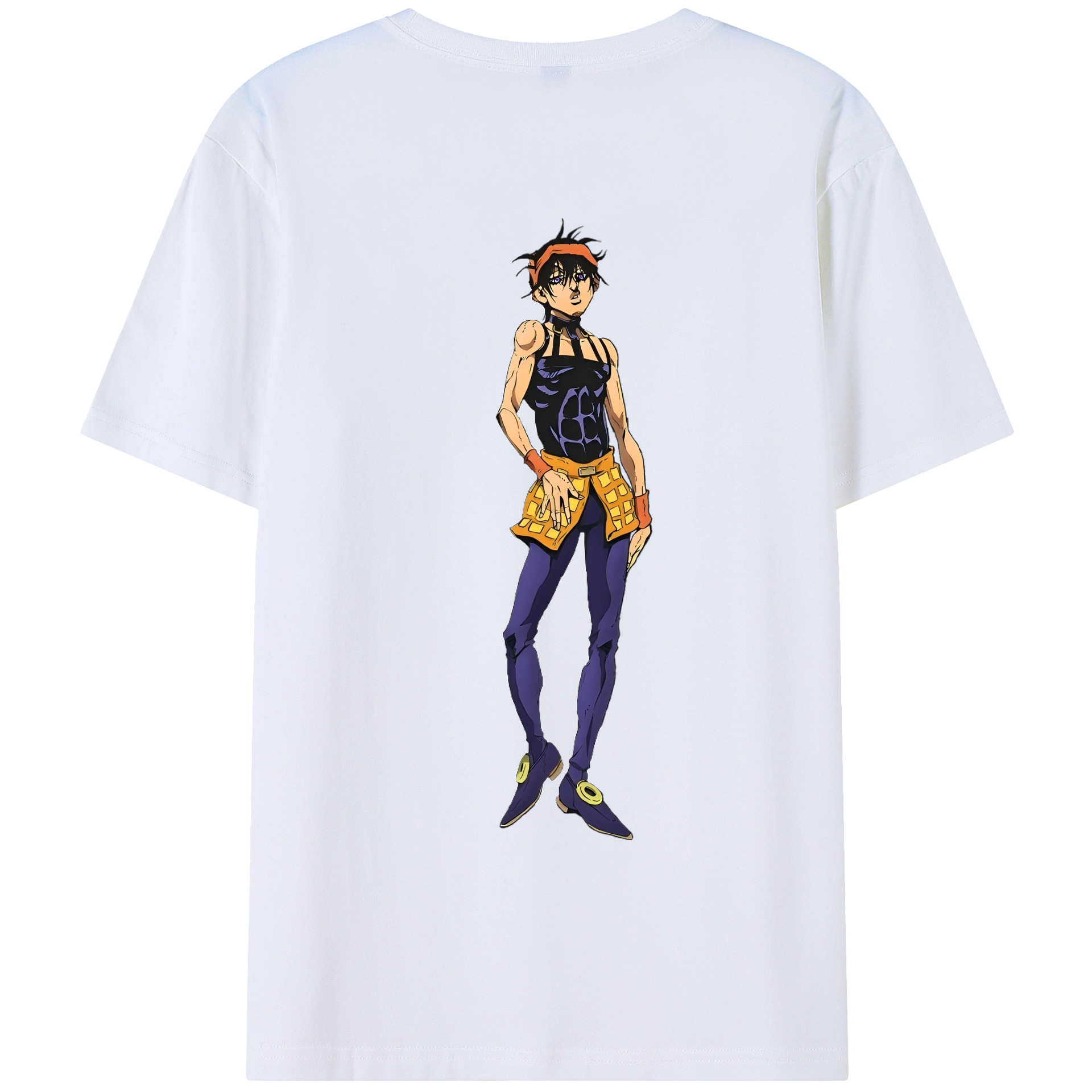 （画像用） ジョジョの奇妙な冒険 ナランチャ?ギルガ JoJo's Bizarre Adventure Narancia Ghirga レディース半袖Tシャツ(バックプリント)