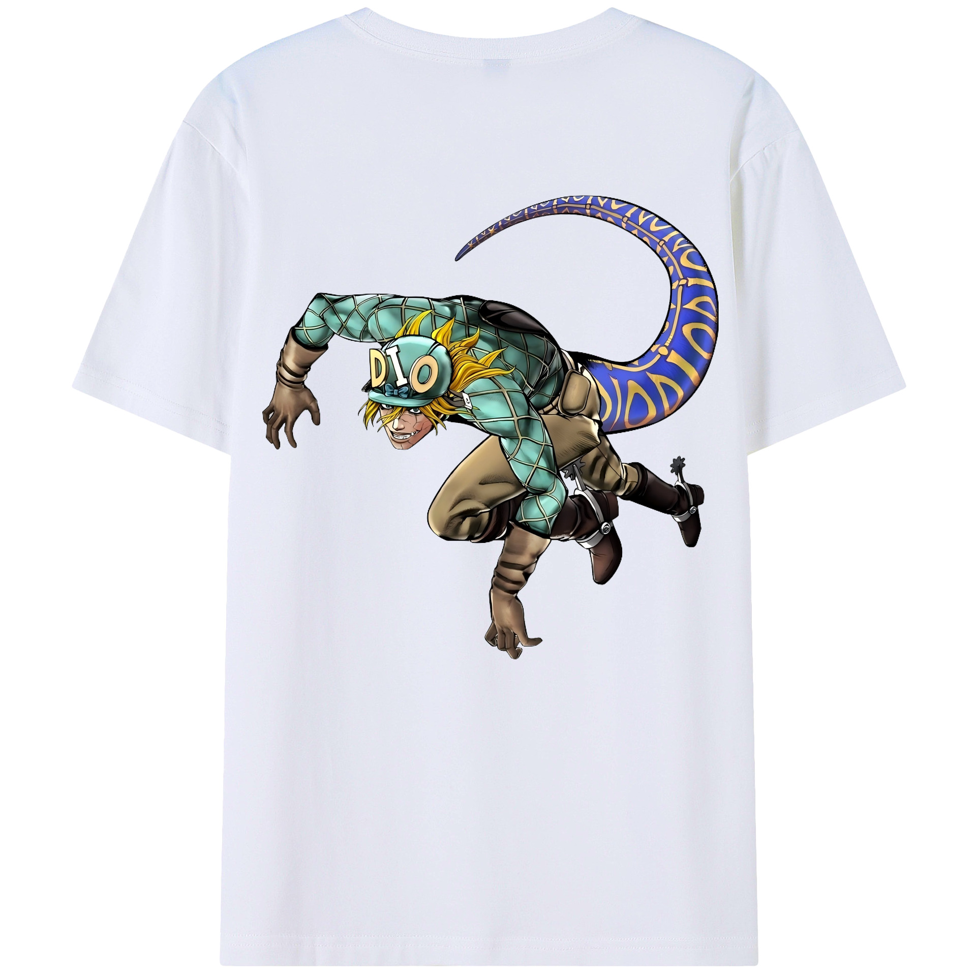 （画像用） ジョジョの奇妙な冒険 ディオ?ブランドー JoJo's Bizarre Adventure Dio Brando レディース半袖Tシャツ(バックプリント)