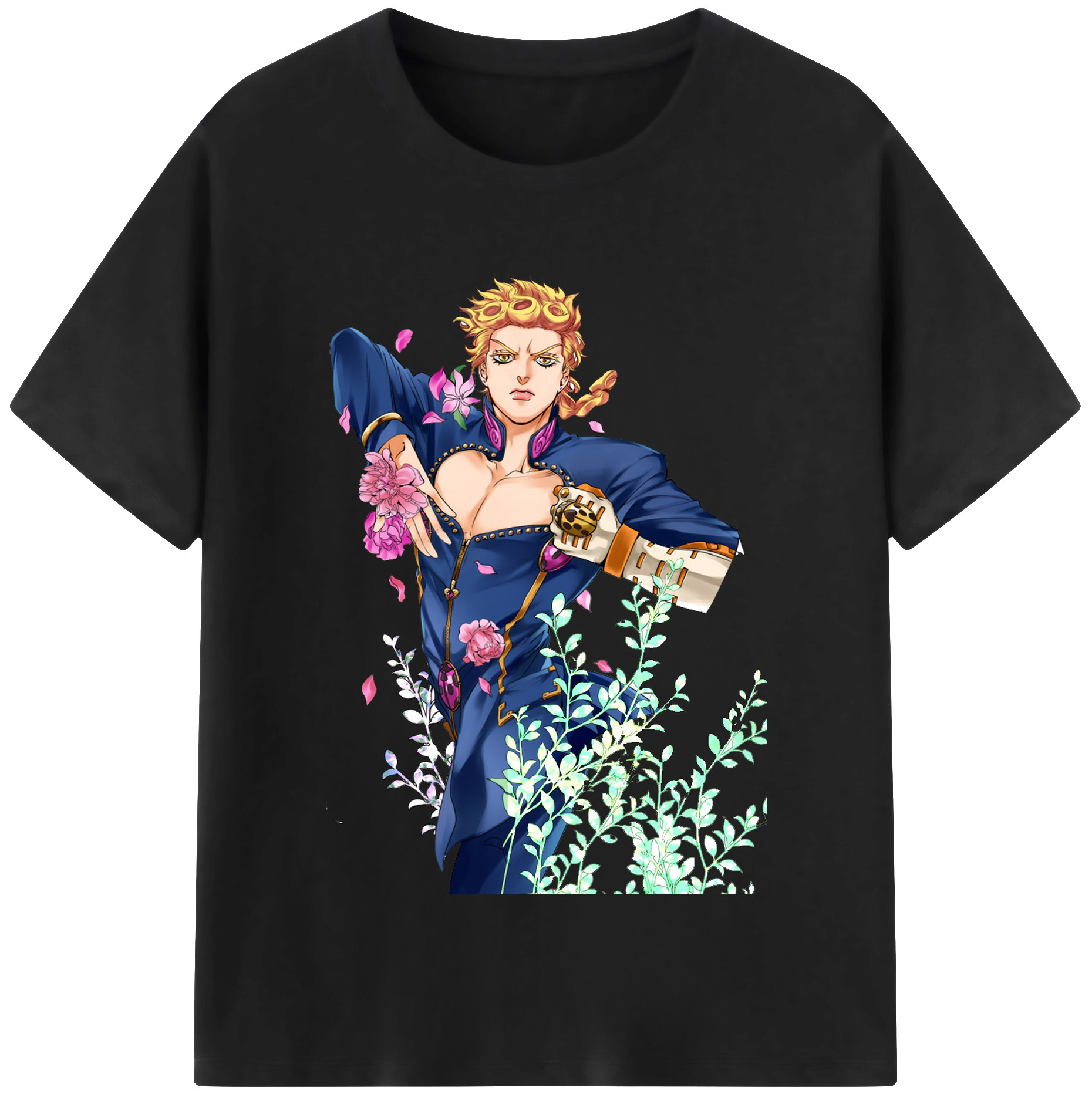 （画像用） ジョジョの奇妙な冒険 ジョルノ?ジョバァーナ JoJo's Bizarre Adventure Giorno Giovanna レディースカジュアルプリントTシャツ（綿100％）