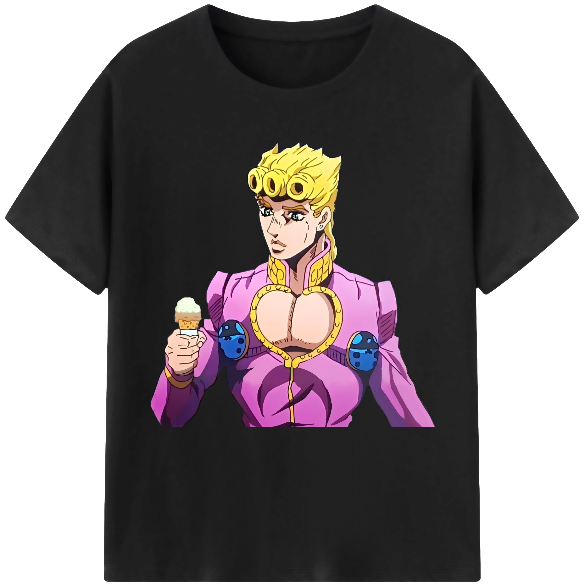 （画像用） ジョジョの奇妙な冒険 ジョルノ?ジョバァーナ JoJo's Bizarre Adventure Giorno Giovanna レディースカジュアルプリントTシャツ（綿100％）